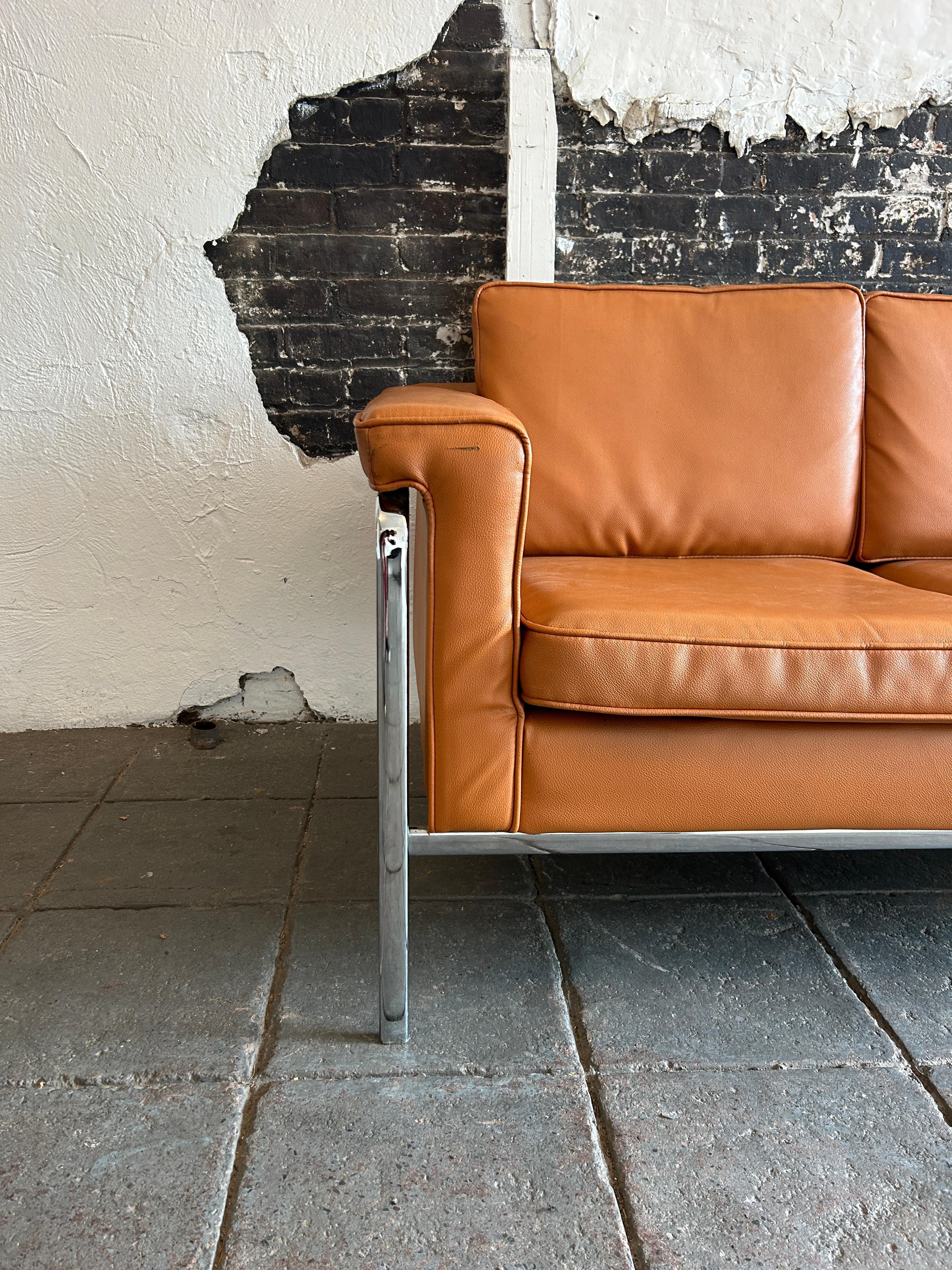modern tan leather sofa