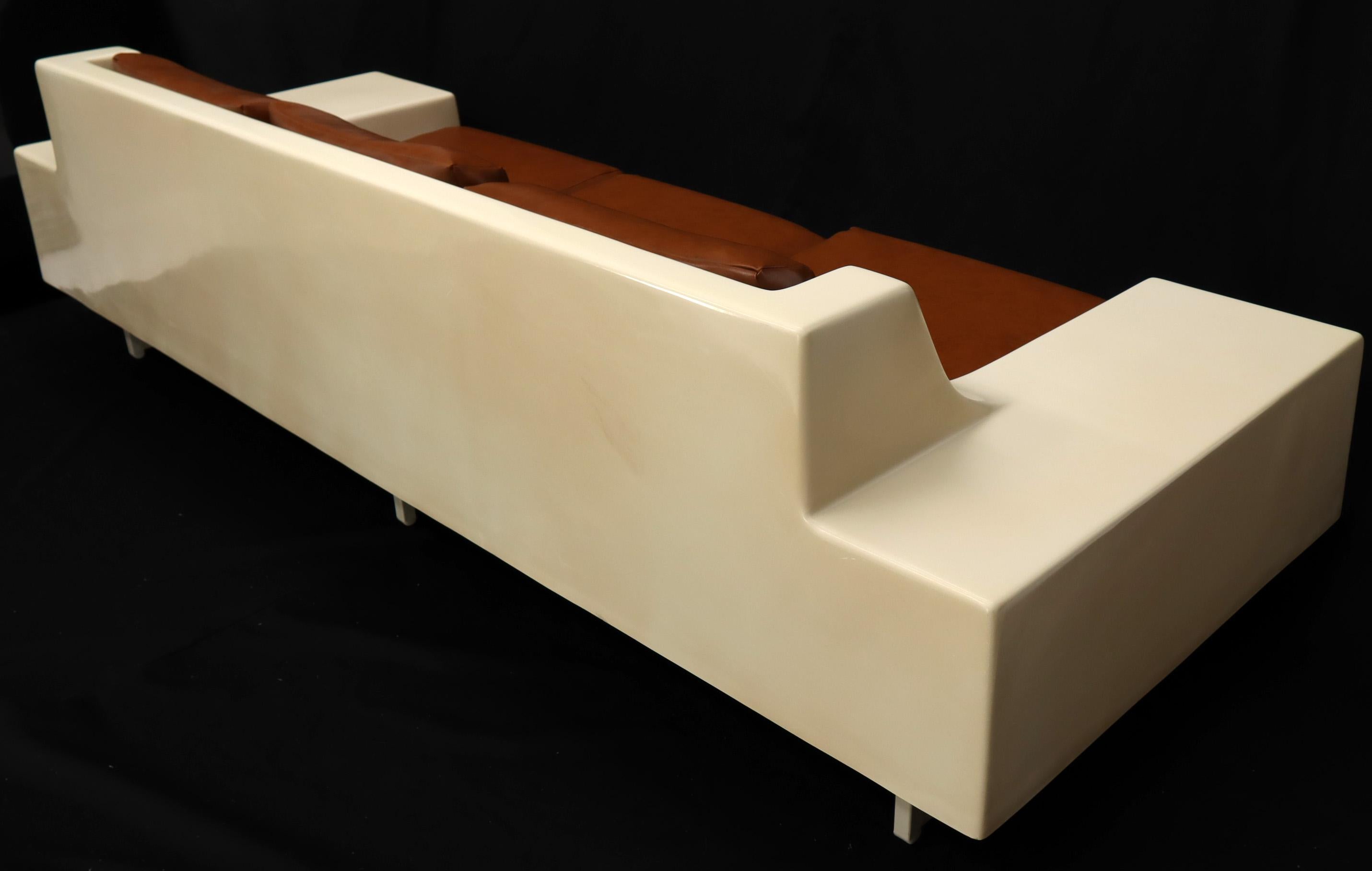 Mid-Century Modern 3-Seat Fiberglass Sofa with End Tables 7