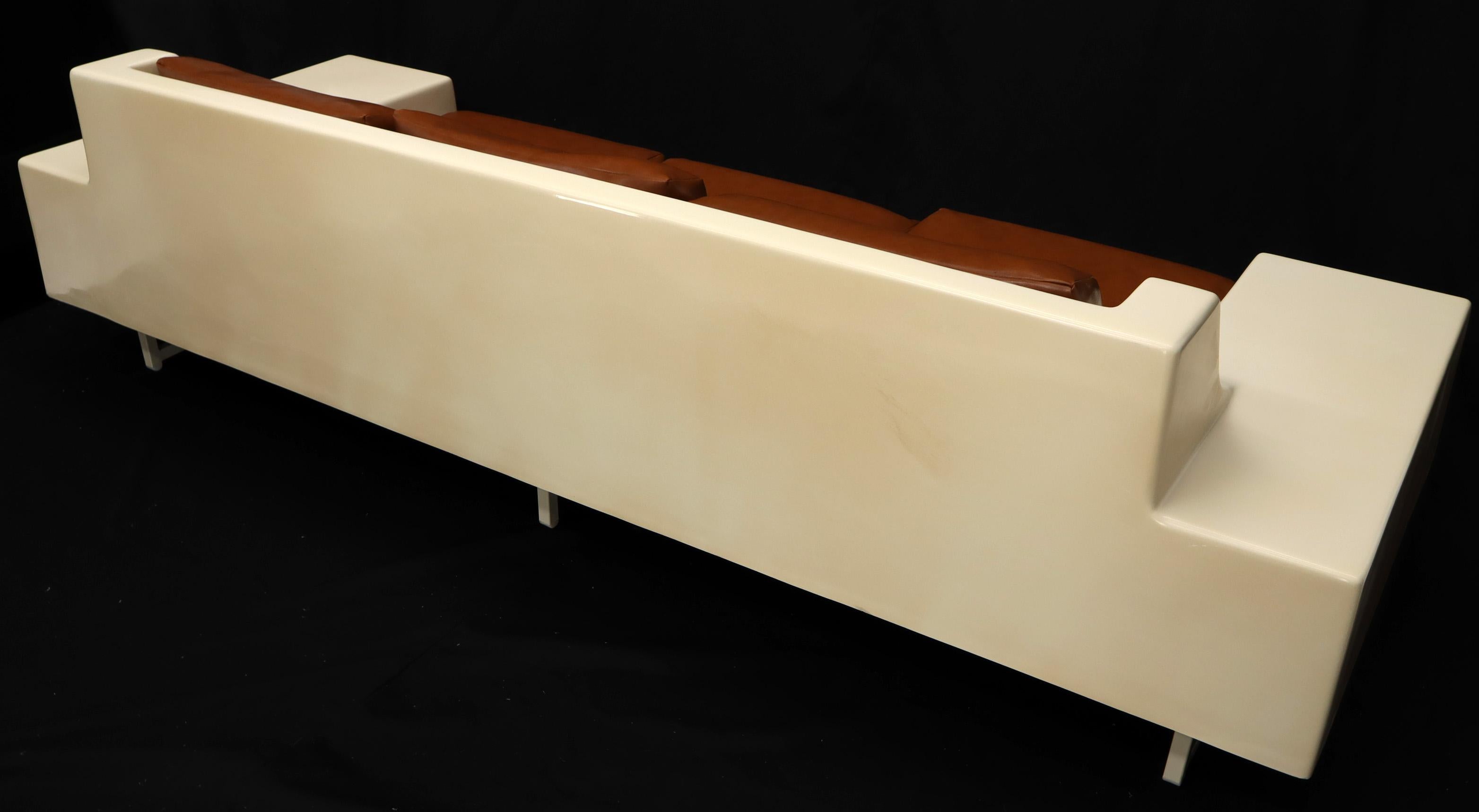 Mid-Century Modern 3-Seat Fiberglass Sofa with End Tables 1