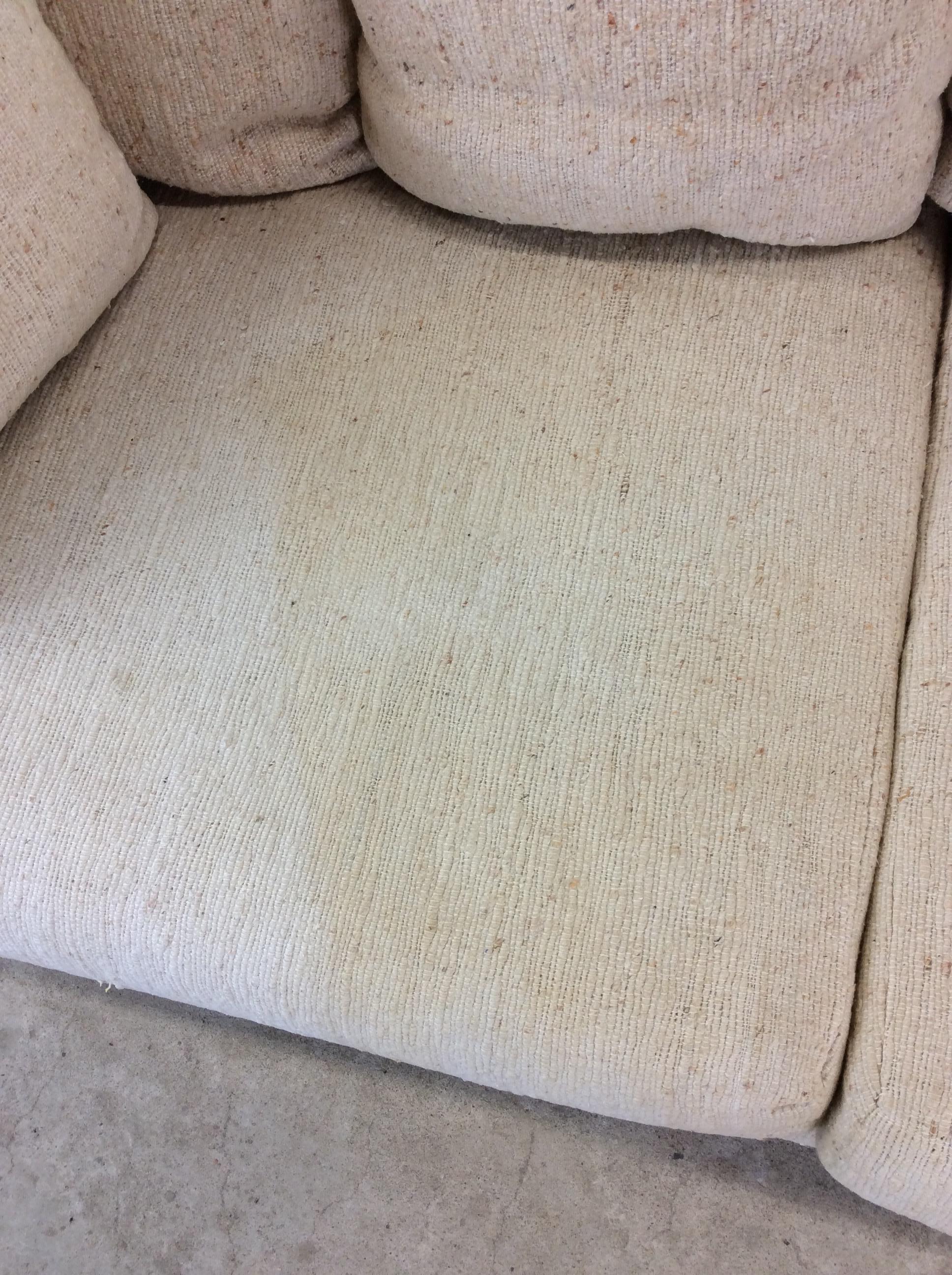 Mid Century Modern 3 Seater Sofa with Wicker Arms Bon état - En vente à Freehold, NJ