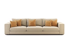 Mid-Century Modern 3 Seats Sublime Sofa Made with Wood and Textile