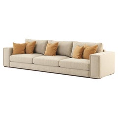 Sublime Sofa aus Holz und Textil mit 3 Sitzen, Moderne der Mitte des Jahrhunderts