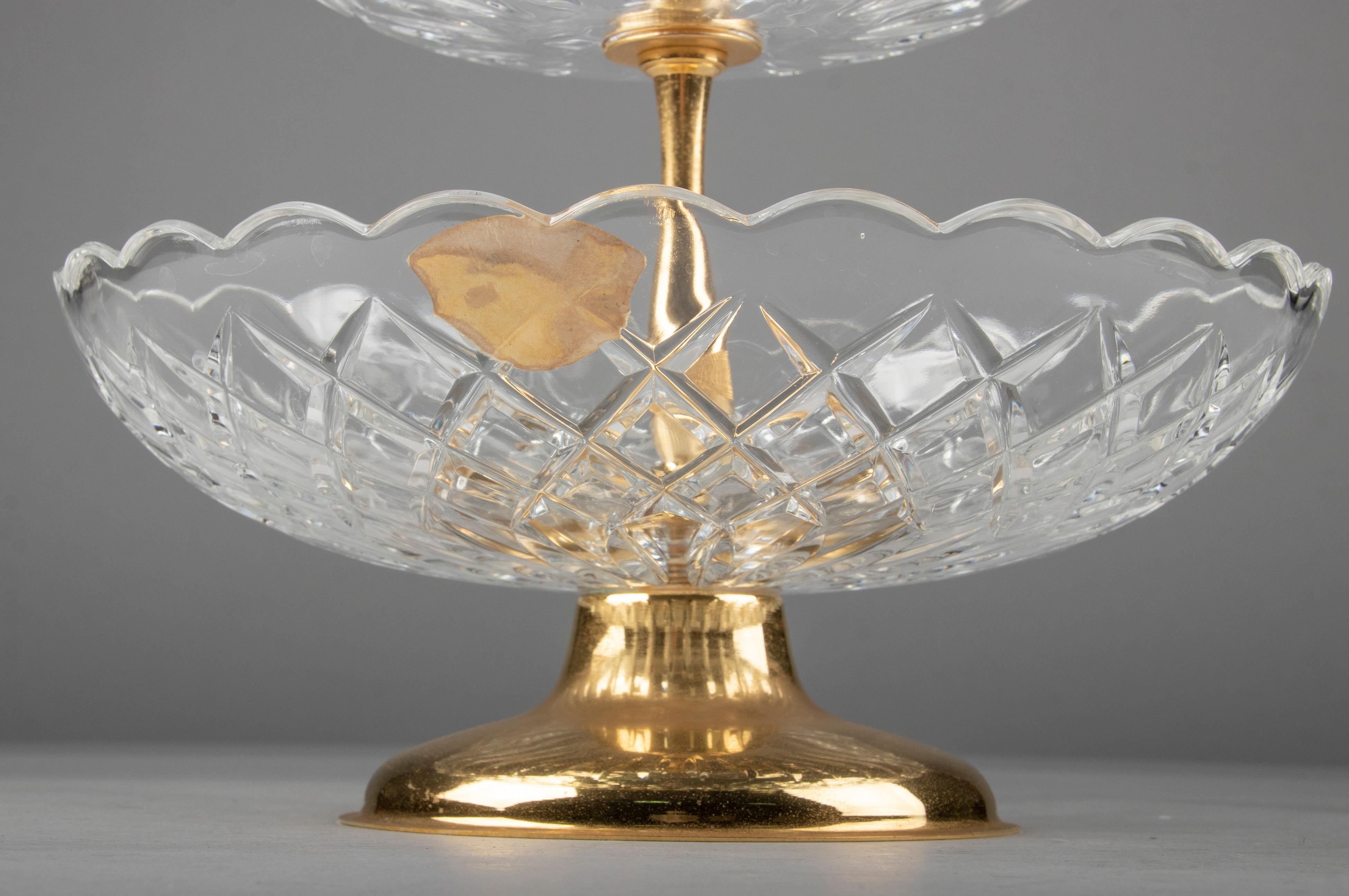 Servidor de cristal de 3 pisos Mid Century Modern by Val Saint Lambert en venta 1