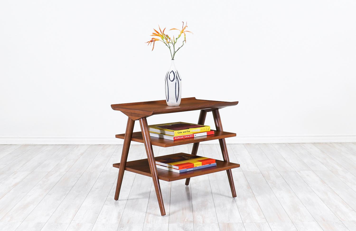Mid-Century Modern 3-tier side table by Merton Gershun.