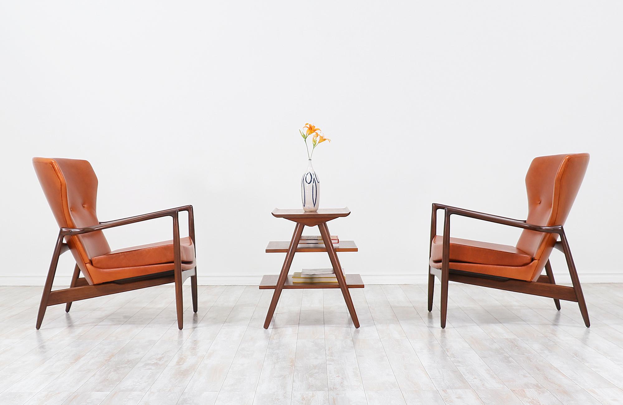 3 tier mid century side table