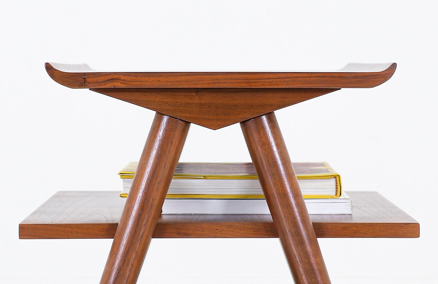 American Mid-Century Modern 3-Tier Side Table by Merton Gershun