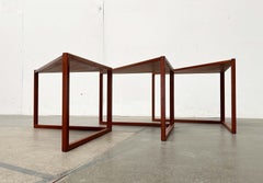 Mid-Century Modern 343 Triangular Teak Nesting Tables Kai Kristiansen Vildbjerg