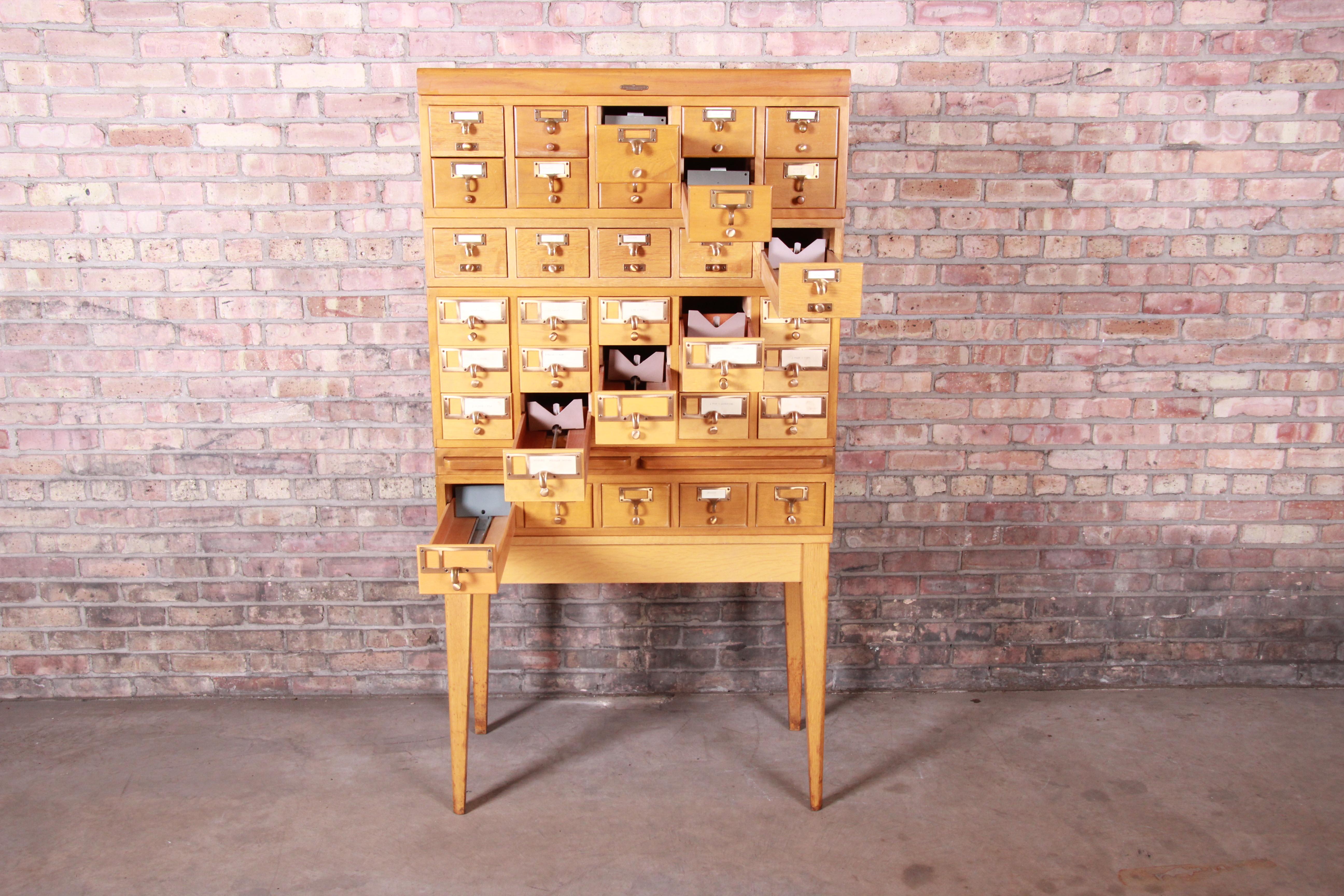 Mid-Century Modern 35-Drawer Library Card Catalog by Remington Rand 1