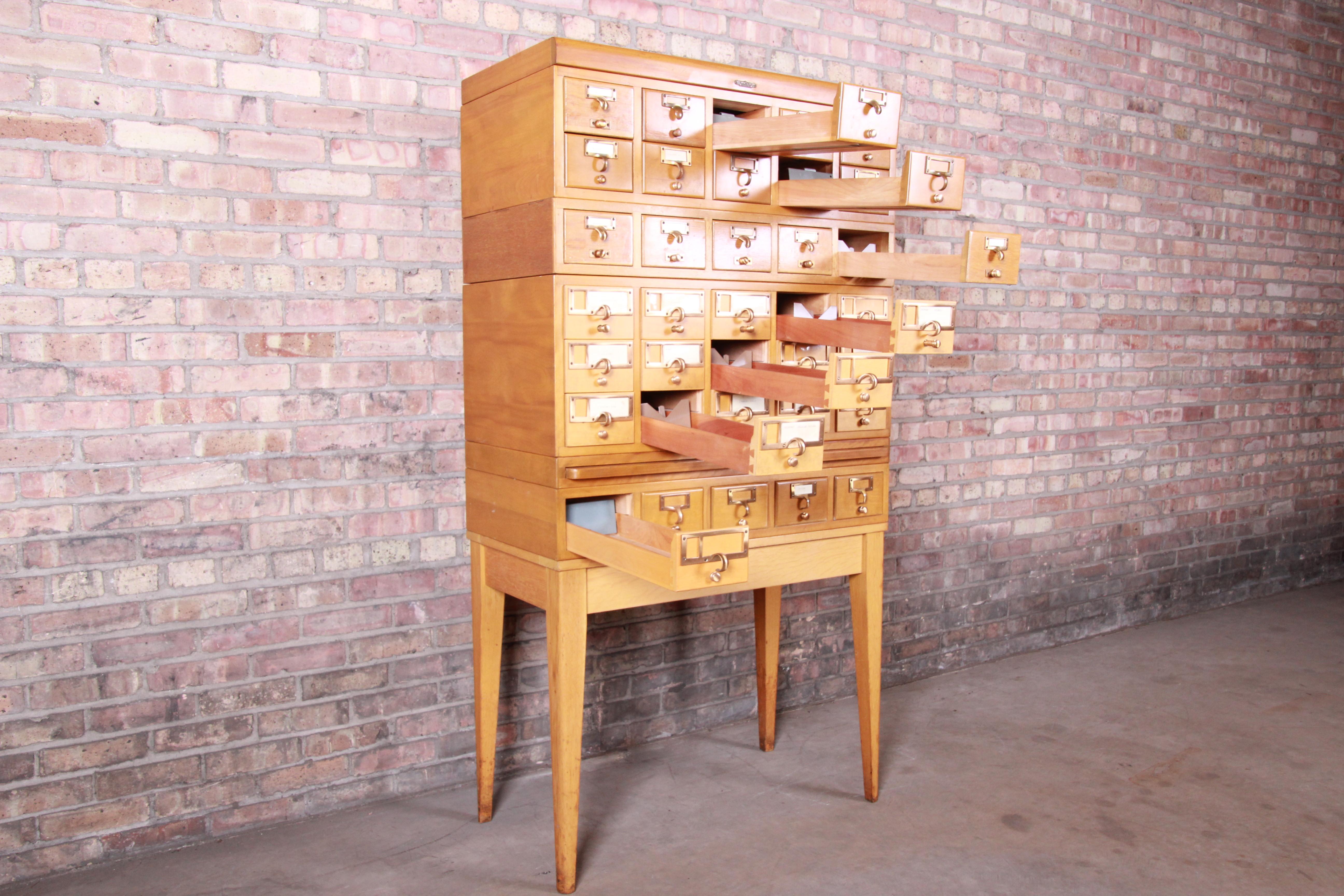 Mid-Century Modern 35-Drawer Library Card Catalog by Remington Rand 2