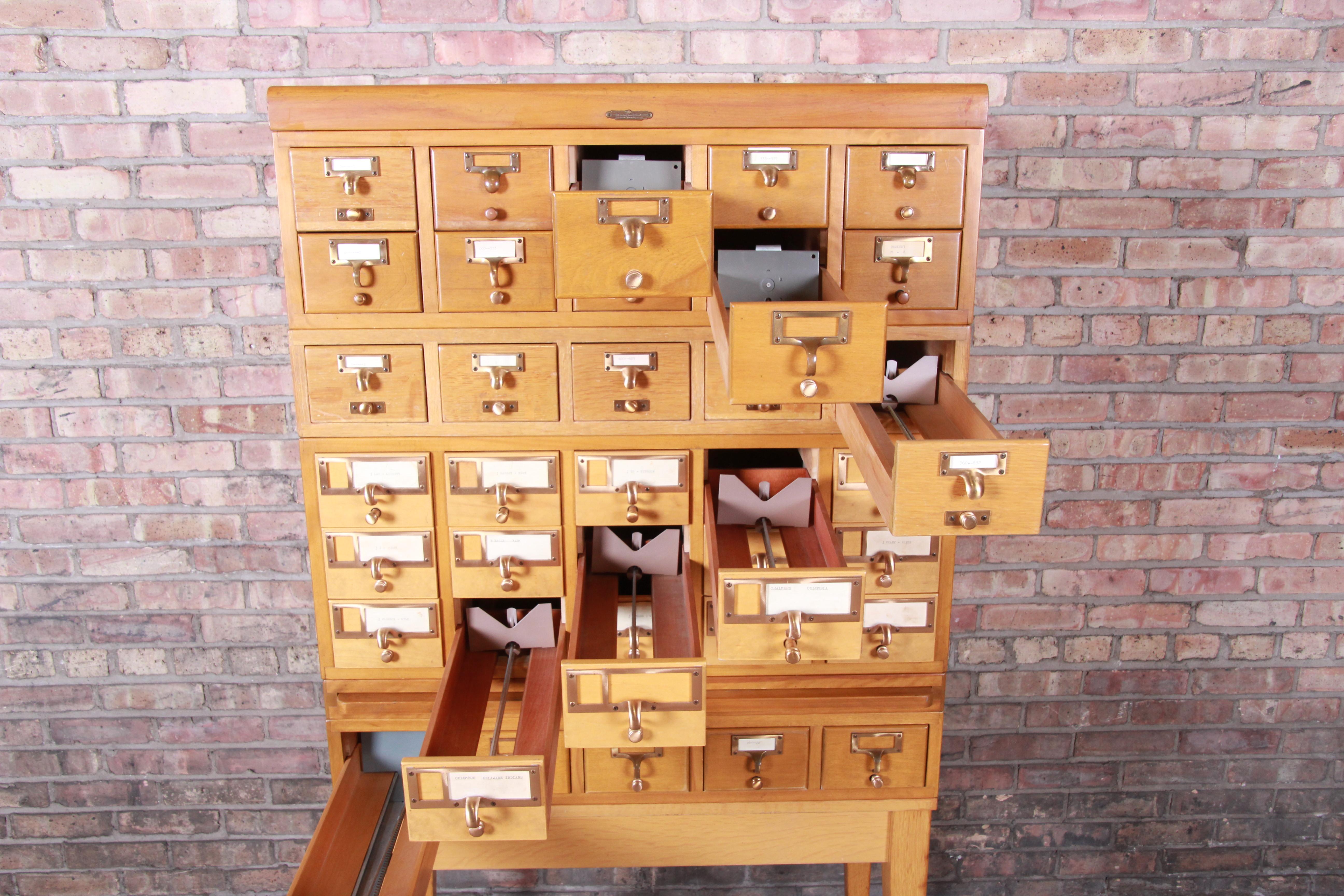 Mid-Century Modern 35-Drawer Library Card Catalog by Remington Rand 3