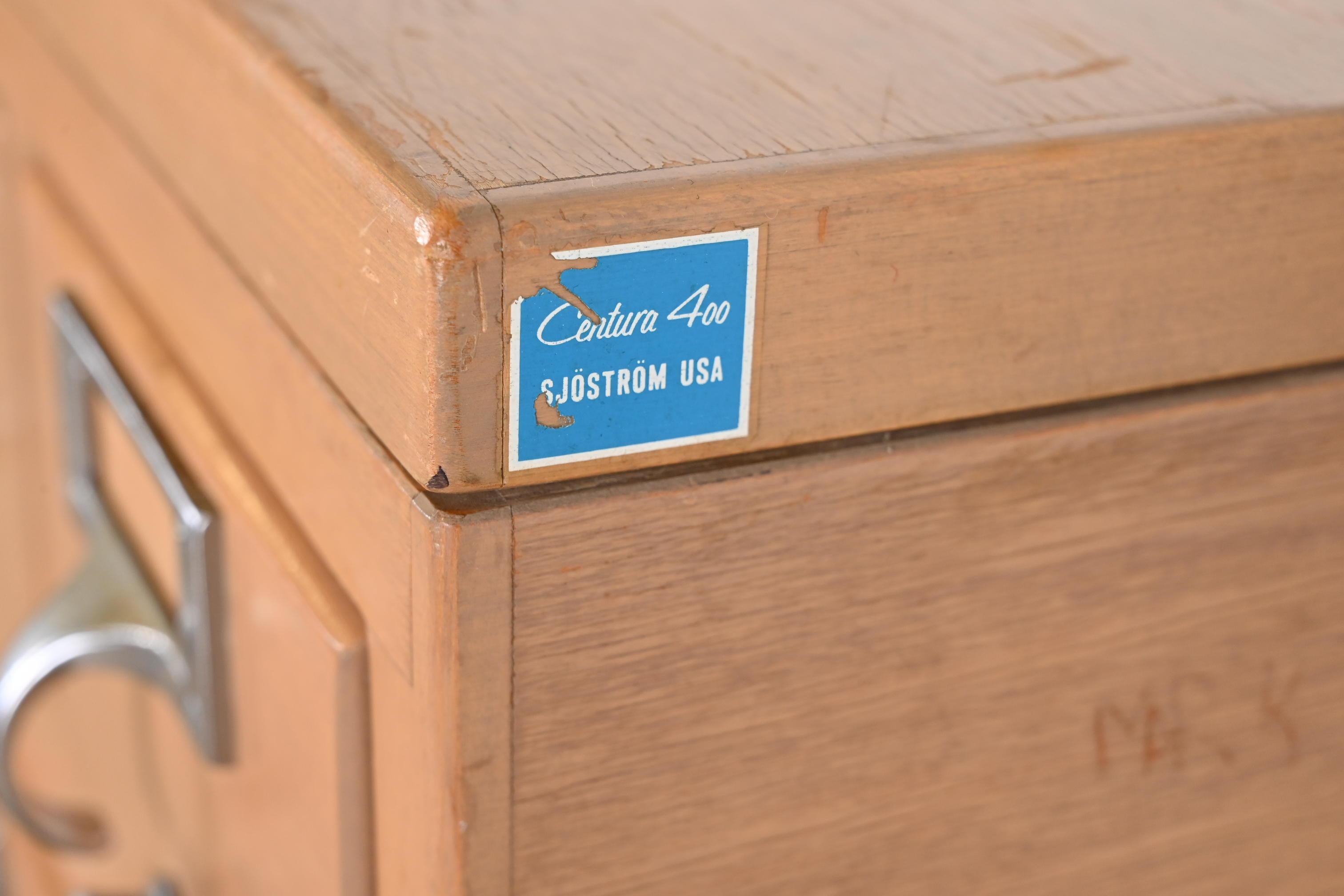 Mid-Century Modern 35-Drawer Maple Library Card Catalog by John E. Sjöström Co. 2