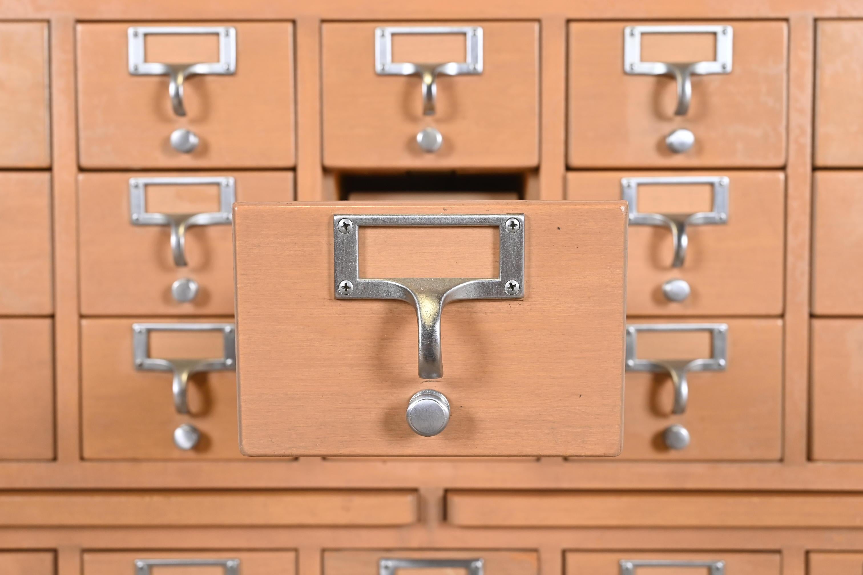 Mid-20th Century Mid-Century Modern 35-Drawer Maple Library Card Catalog by John E. Sjöström Co.