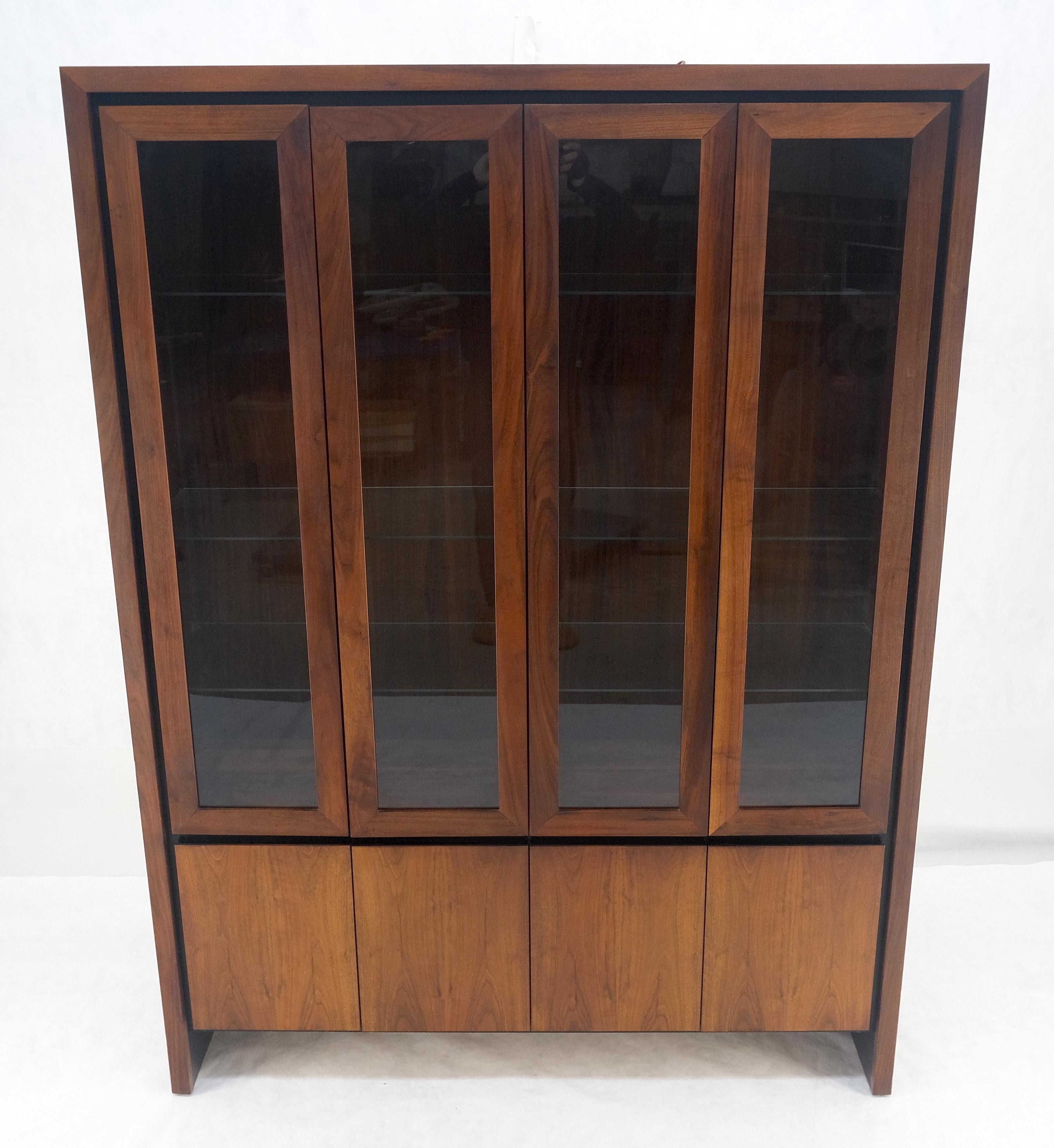 Mid-Century Modern Mid Century Modern 4 Doors Walnut Lighted Hatch Milo Baughman atr. Drawers MINT! For Sale