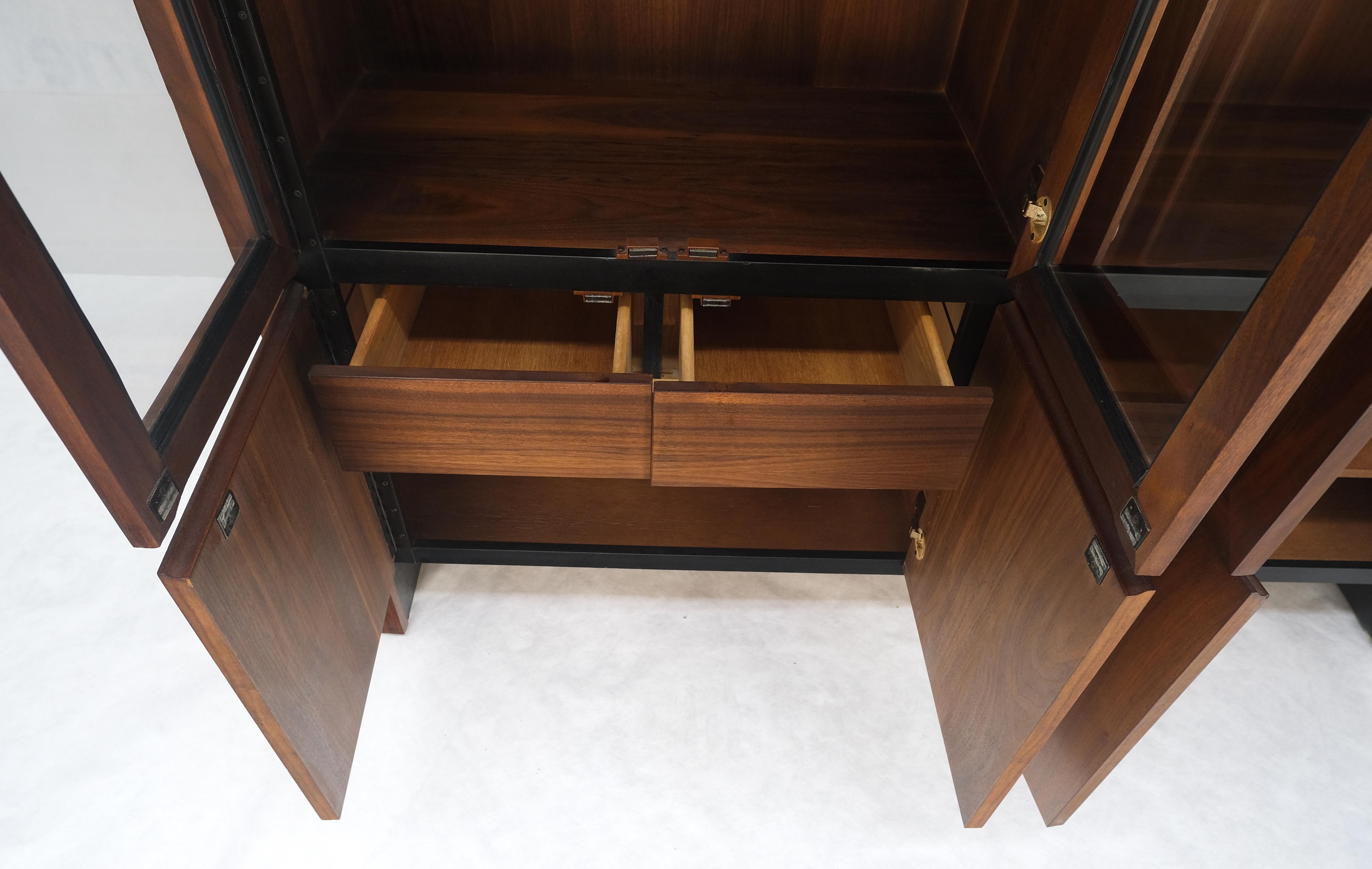 20th Century Mid Century Modern 4 Doors Walnut Lighted Hatch Milo Baughman atr. Drawers MINT! For Sale