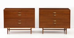 Mid-Century Modern 4 Drawer Walnut Dressers by Drexel Parallel Collection