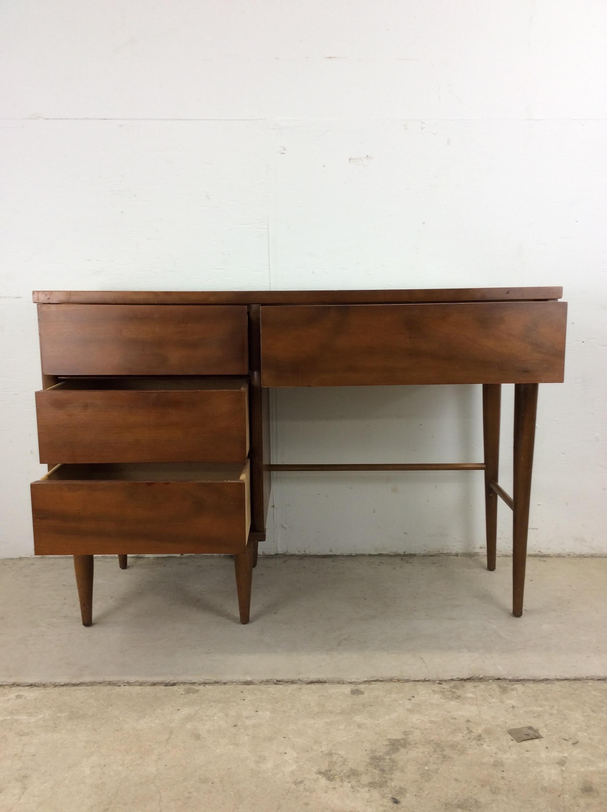 Mid Century Modern 4 Drawer Writing Desk For Sale 3