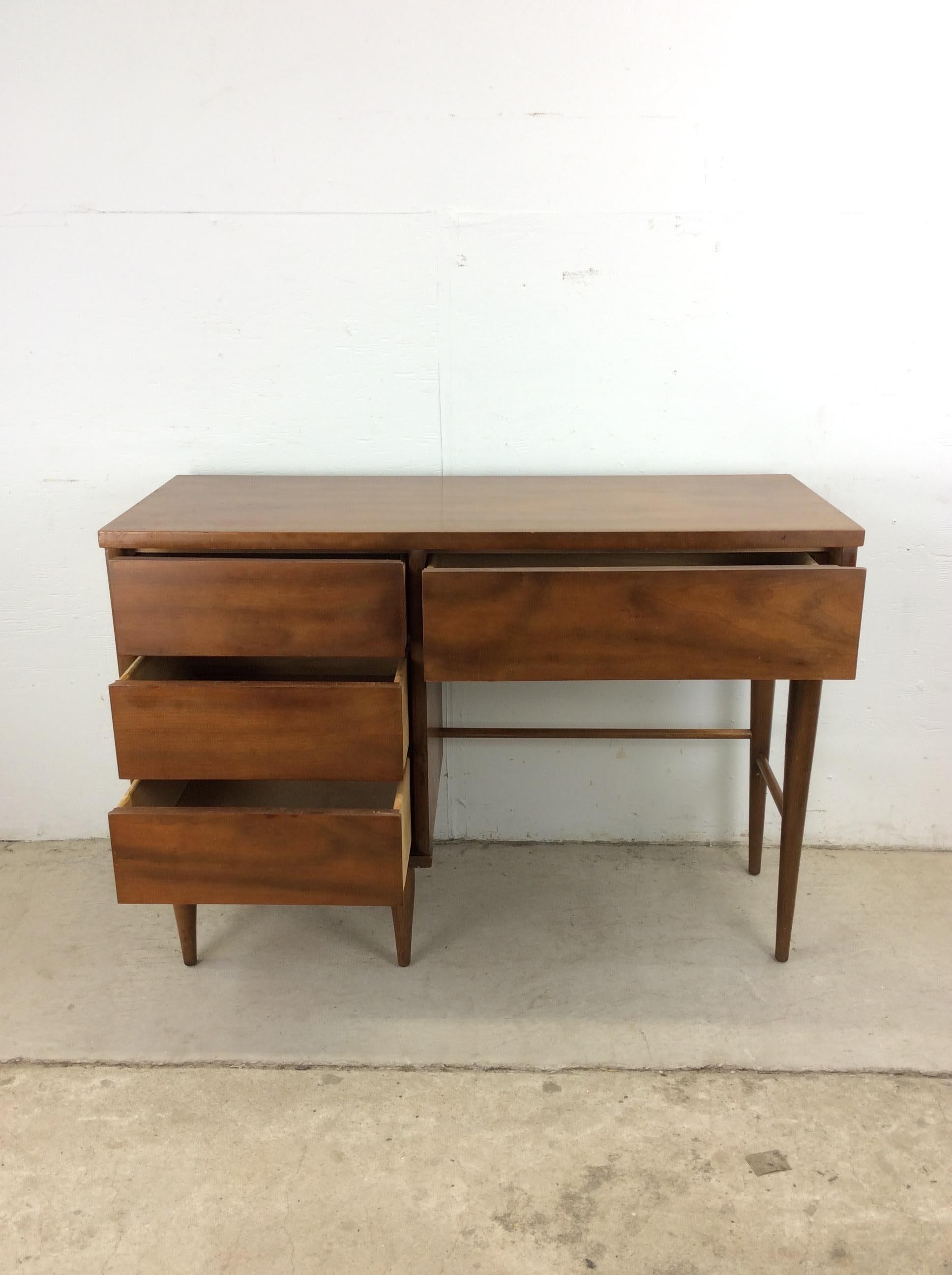 Mid Century Modern 4 Drawer Writing Desk For Sale 4