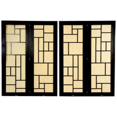 Mid-Century Modern 4-Panel Screen Room Divider