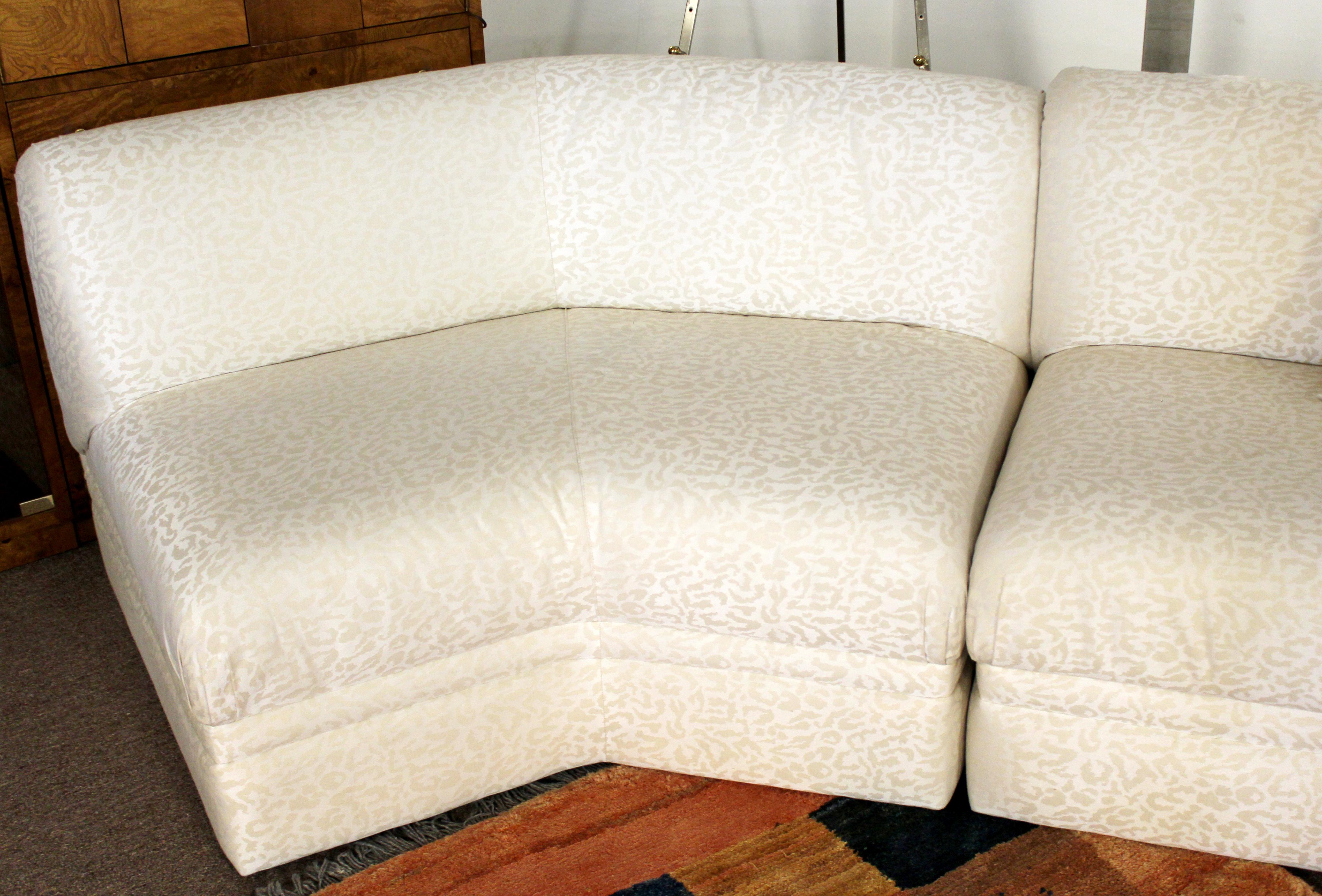 Late 20th Century Mid-Century Modern 4 Pc Milo Baughman Thayer Coggin White Sectional Sofa, 1980s