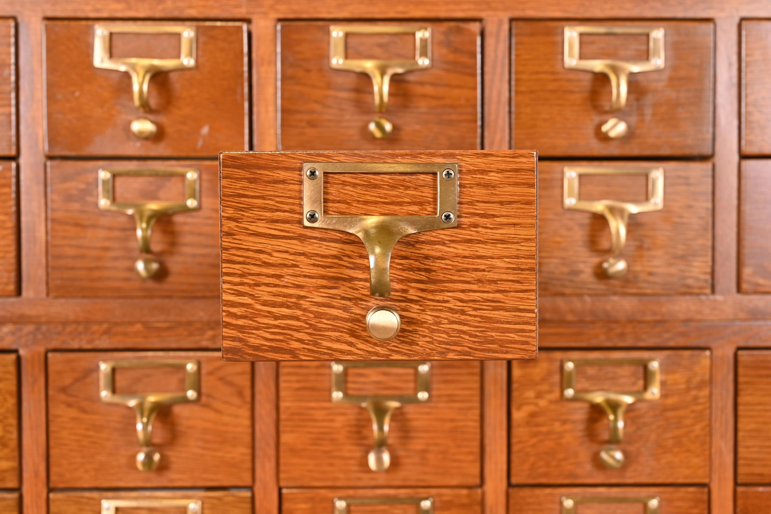 Mid-Century Modern 40-Drawer Oak Library Card Catalog by Gaylord Bros. 4