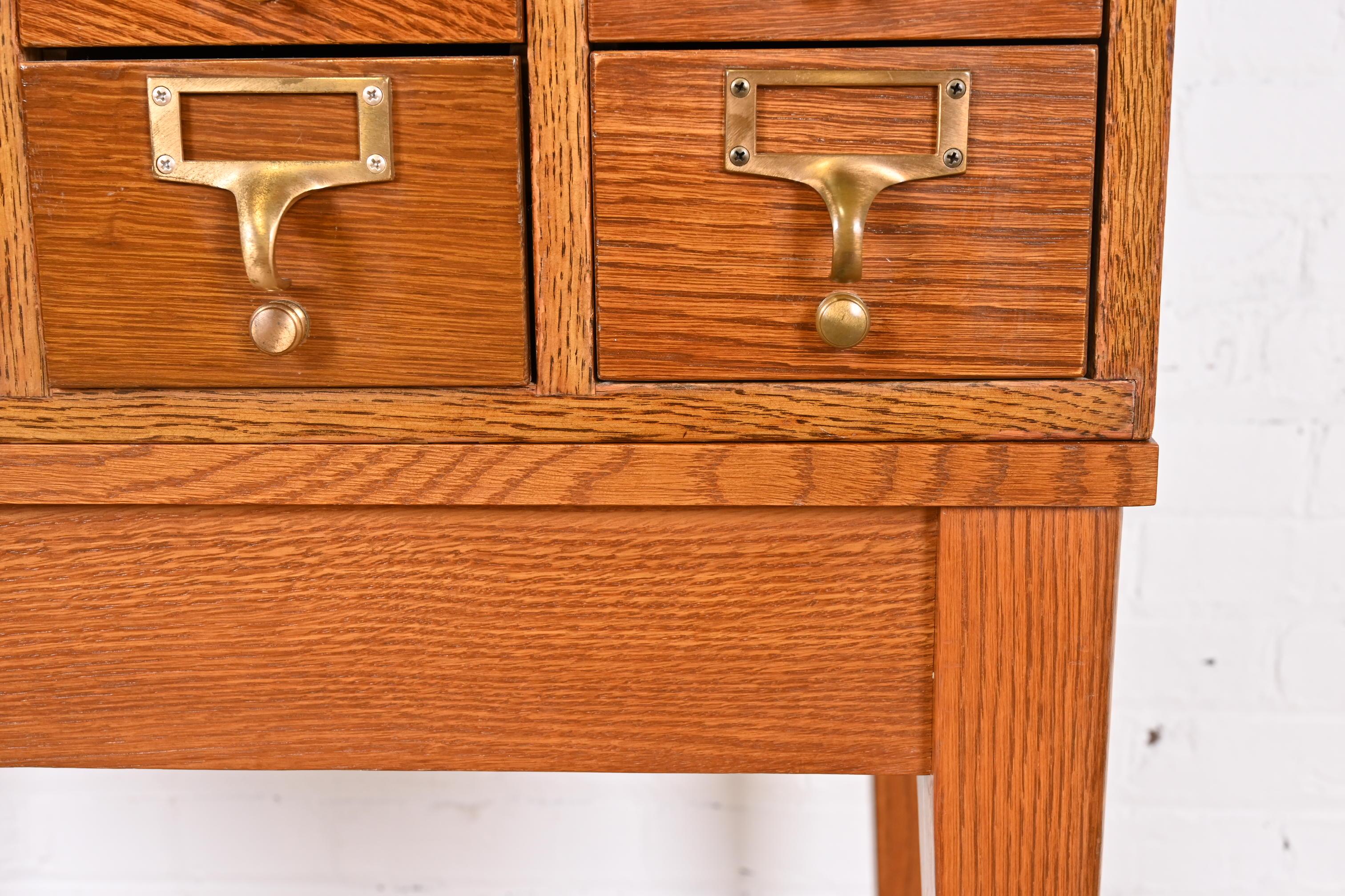 Mid-Century Modern 40-Drawer Oak Library Card Catalog by Gaylord Bros. 5