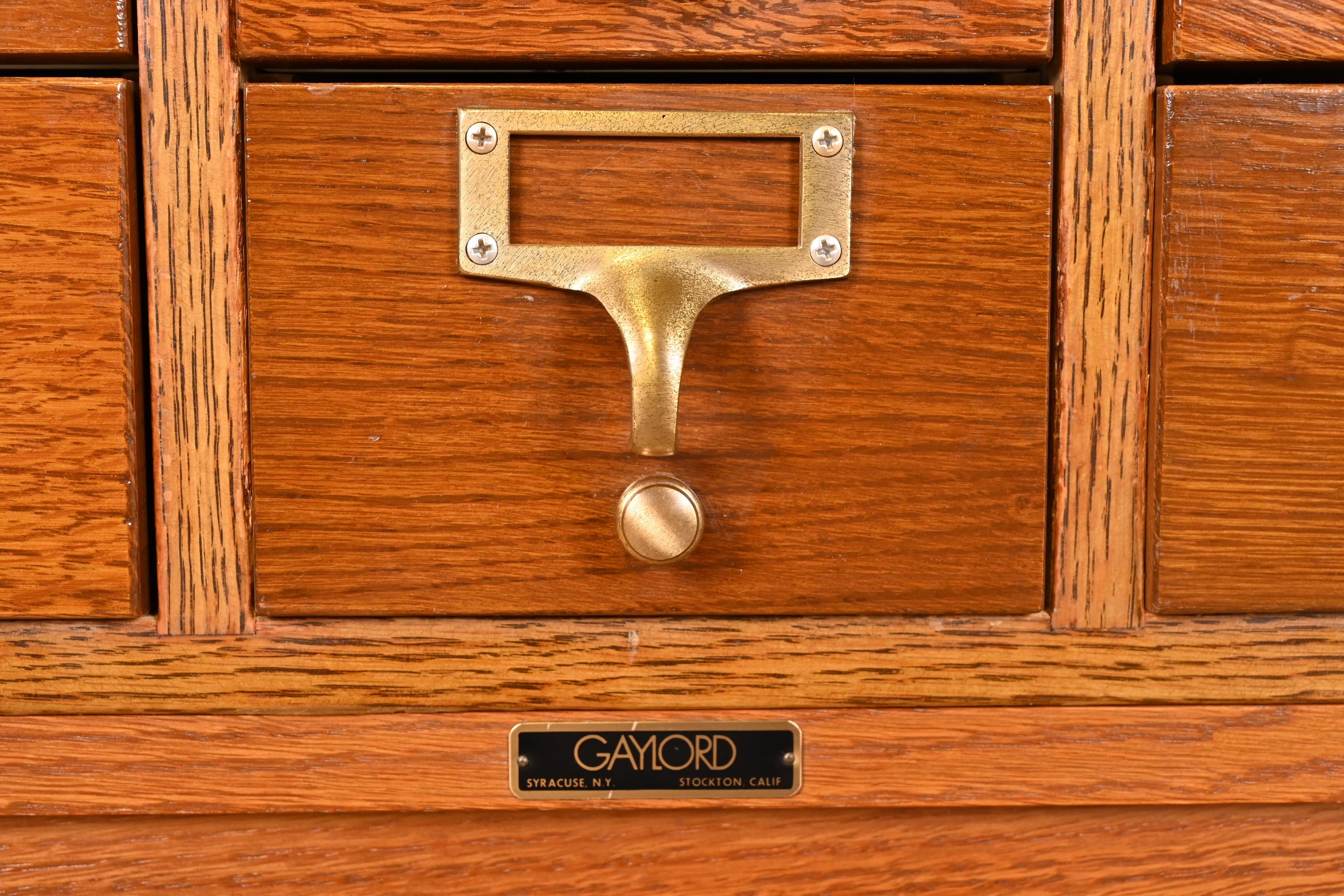 Mid-Century Modern 40-Drawer Oak Library Card Catalog by Gaylord Bros. 6