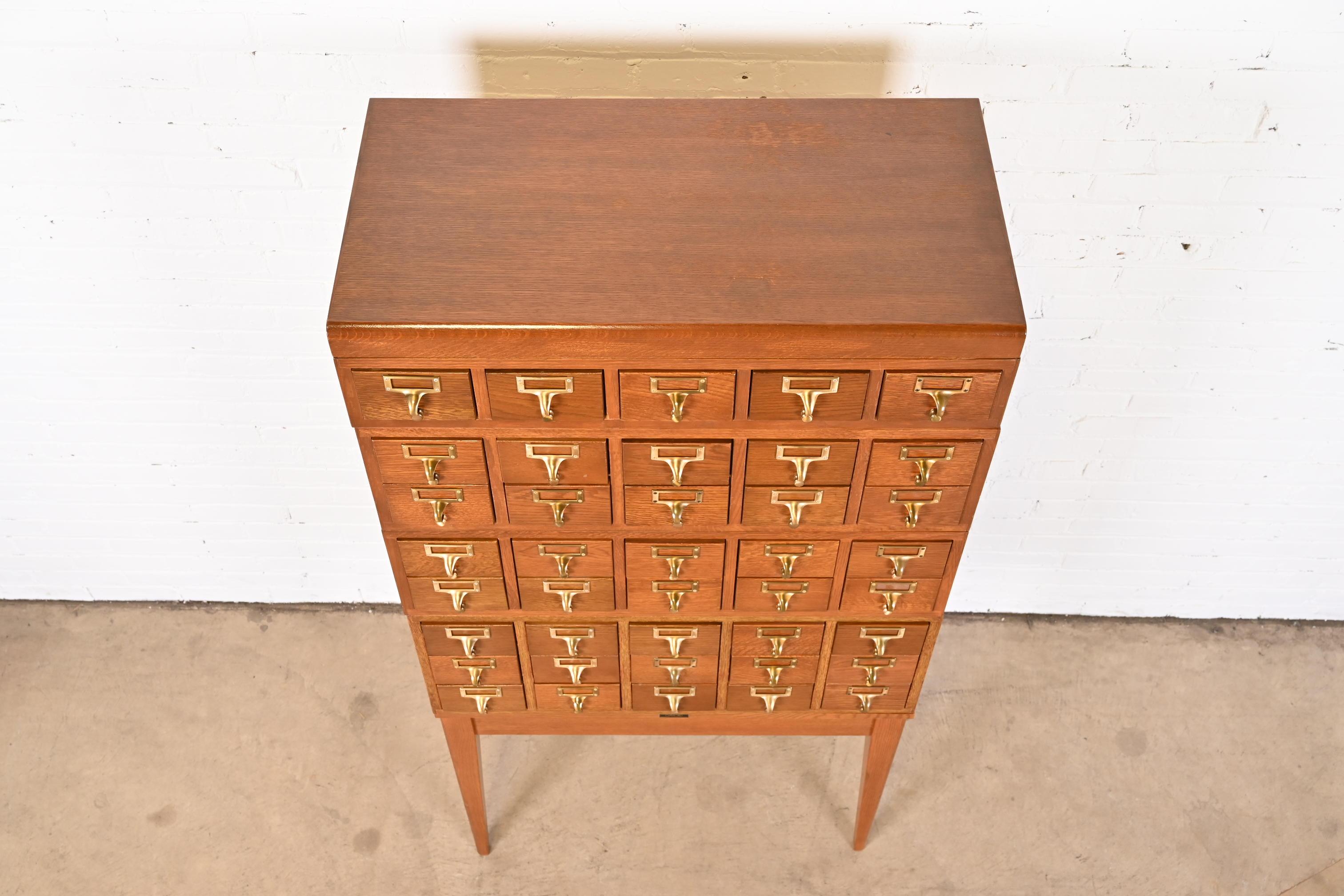 Mid-Century Modern 40-Drawer Oak Library Card Catalog by Gaylord Bros. 7