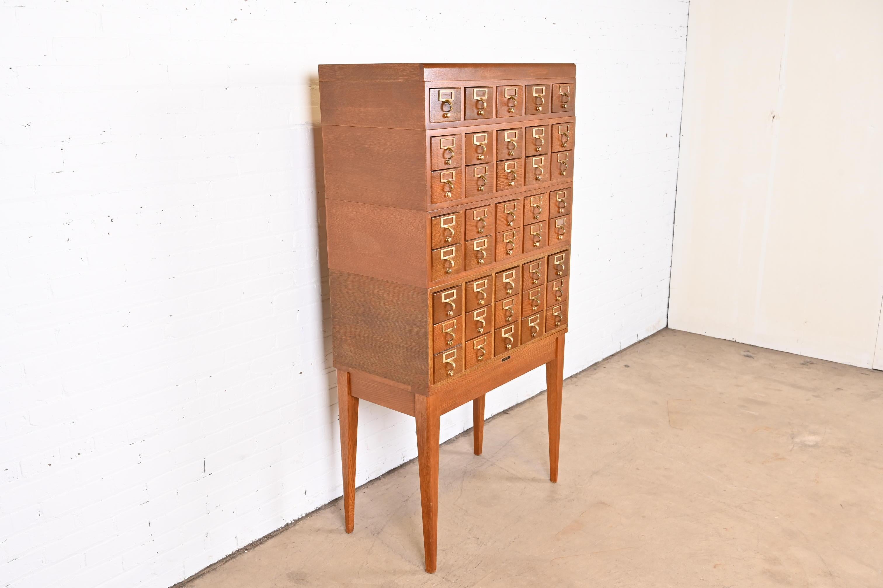 American Mid-Century Modern 40-Drawer Oak Library Card Catalog by Gaylord Bros.