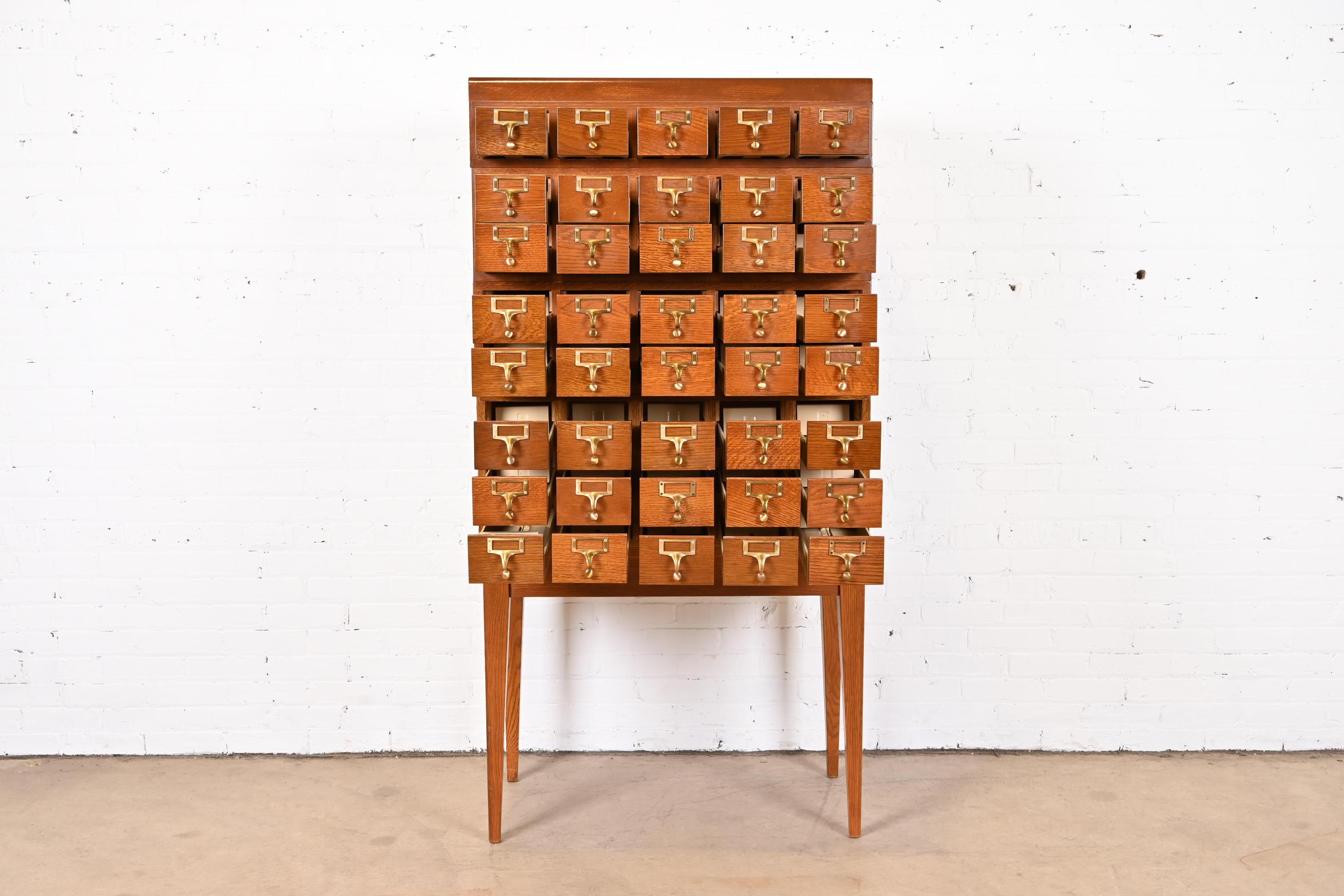 20th Century Mid-Century Modern 40-Drawer Oak Library Card Catalog by Gaylord Bros.