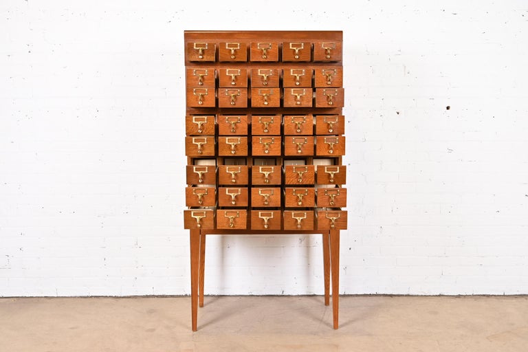 MidCentury Modern 40Drawer Oak Library Card Catalog by Gaylord Bros