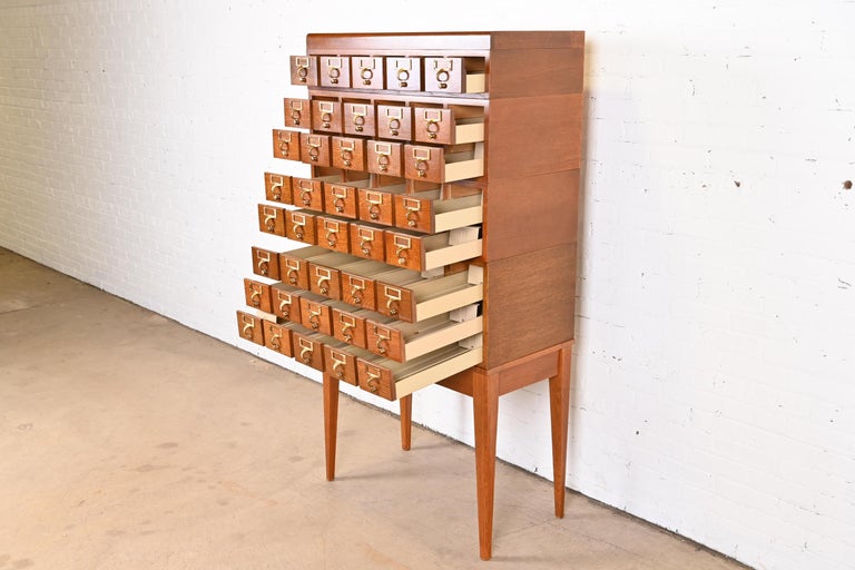 Mid-Century Modern 40-Drawer Oak Library Card Catalog by Gaylord
