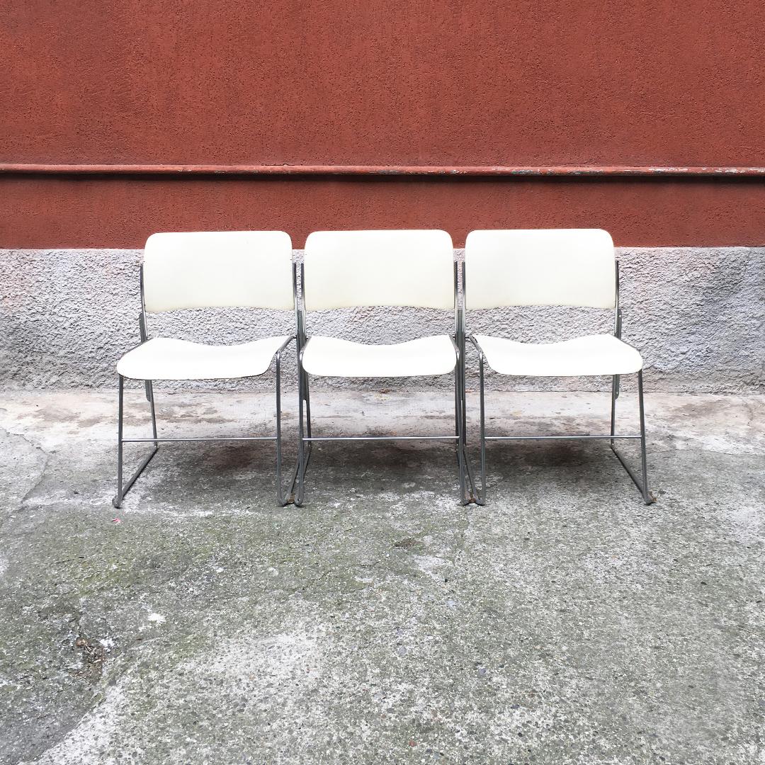 Mid-Century Modern 40\4 Weiße Stühle von David Rowland für GF Furniture, 1963 (Moderne der Mitte des Jahrhunderts) im Angebot