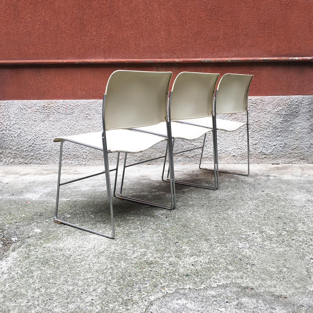 Mid-Century Modern 40\4 Weiße Stühle von David Rowland für GF Furniture, 1963 (Italienisch) im Angebot