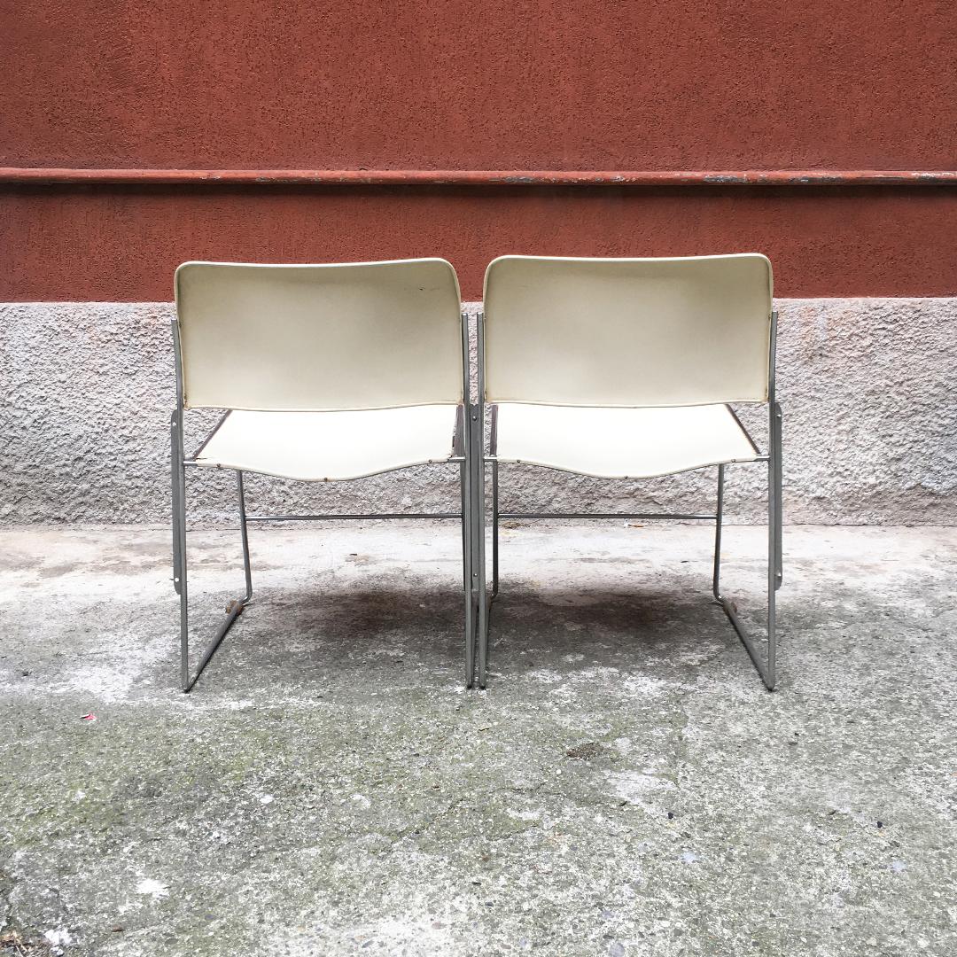 Mid-Century Modern 40\4 White Chairs by David Rowland for GF Furniture, 1963 In Good Condition For Sale In MIlano, IT