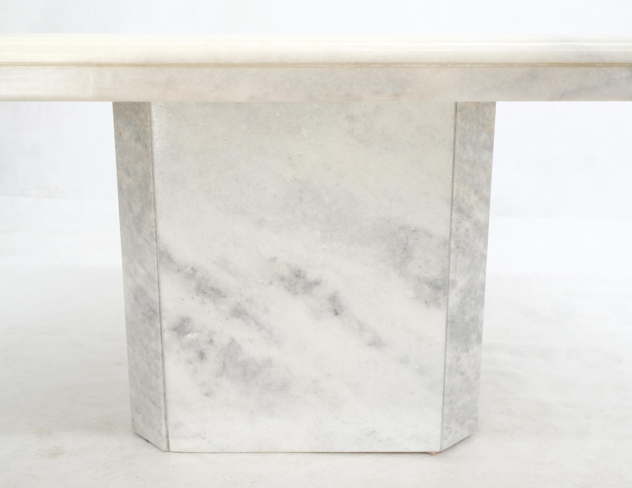 Mid Century Modern Square White & Grey Marble Coffee Center Table  For Sale 1