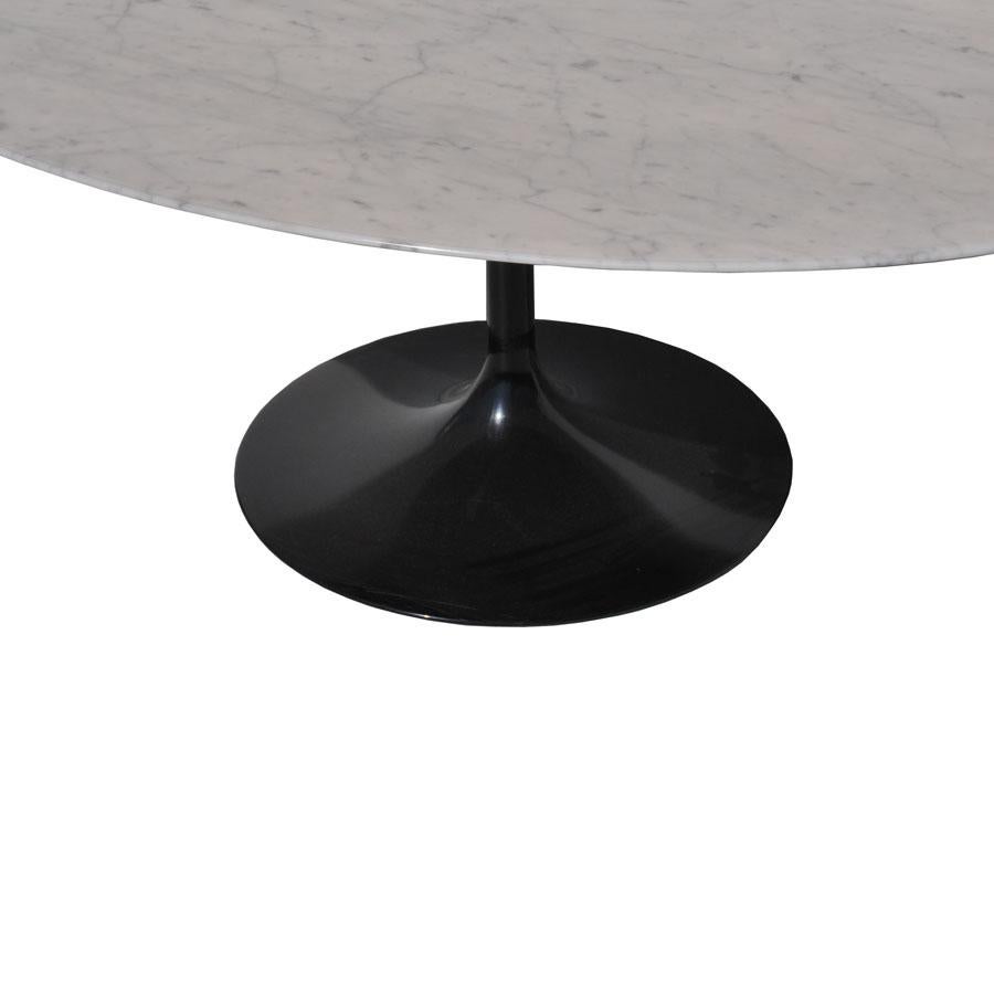 Contemporary Mid-Century Modern Oval Knoll Saarinen 42in Coffee Table Marble Top 'MR15512'