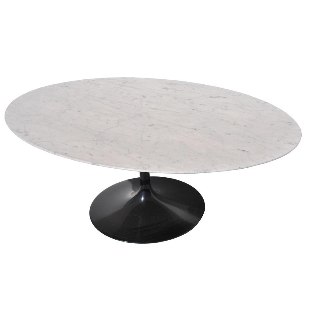Mid-Century Modern Oval Knoll Saarinen 42in Coffee Table Marble Top 'MR15512'