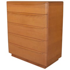 Mid-Century Modern 5-Drawer Heywood Wakefield Highboy Dresser, Champagne
