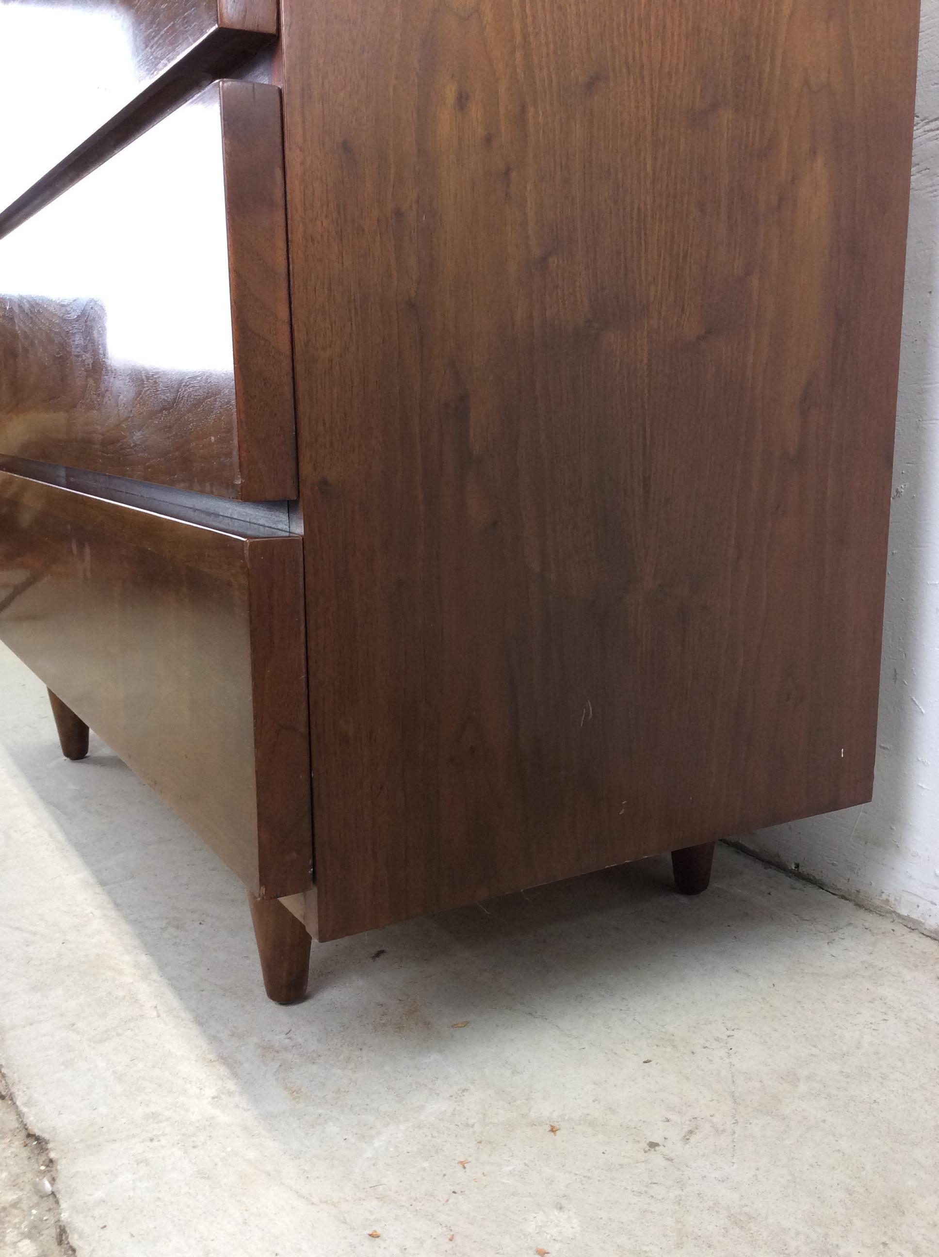 Mid Century Modern 5 Drawer Highboy Dresser by American of Martinsville 7