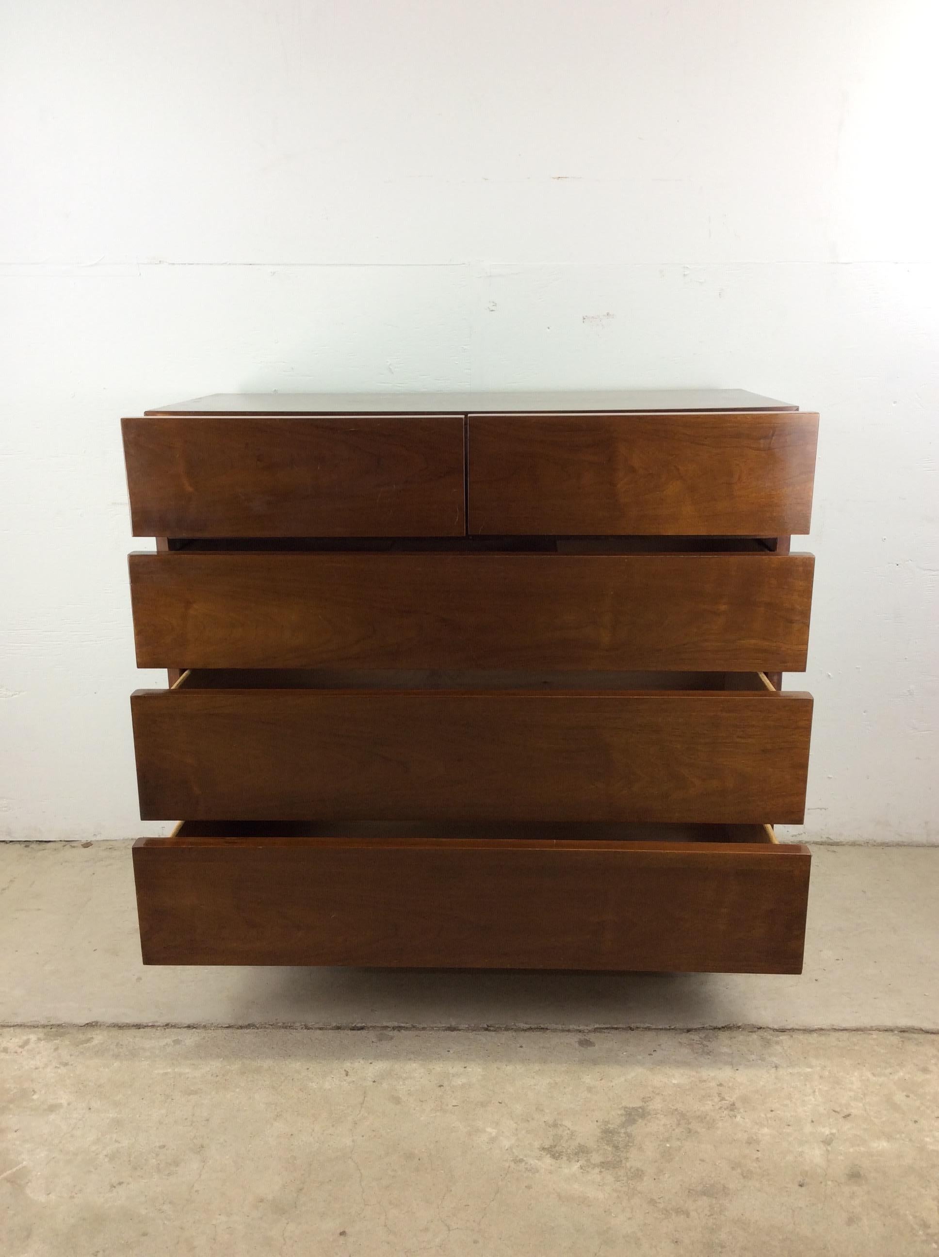Mid Century Modern 5 Drawer Highboy Dresser by American of Martinsville 9