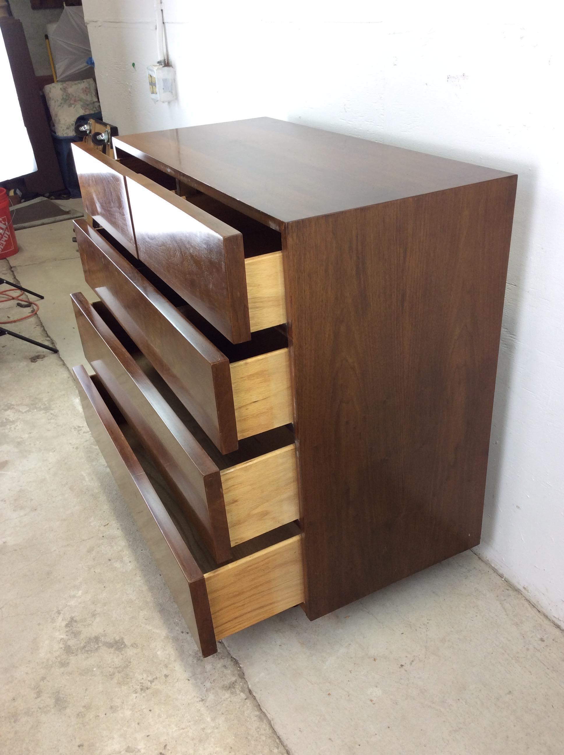 Mid Century Modern 5 Drawer Highboy Dresser by American of Martinsville 10