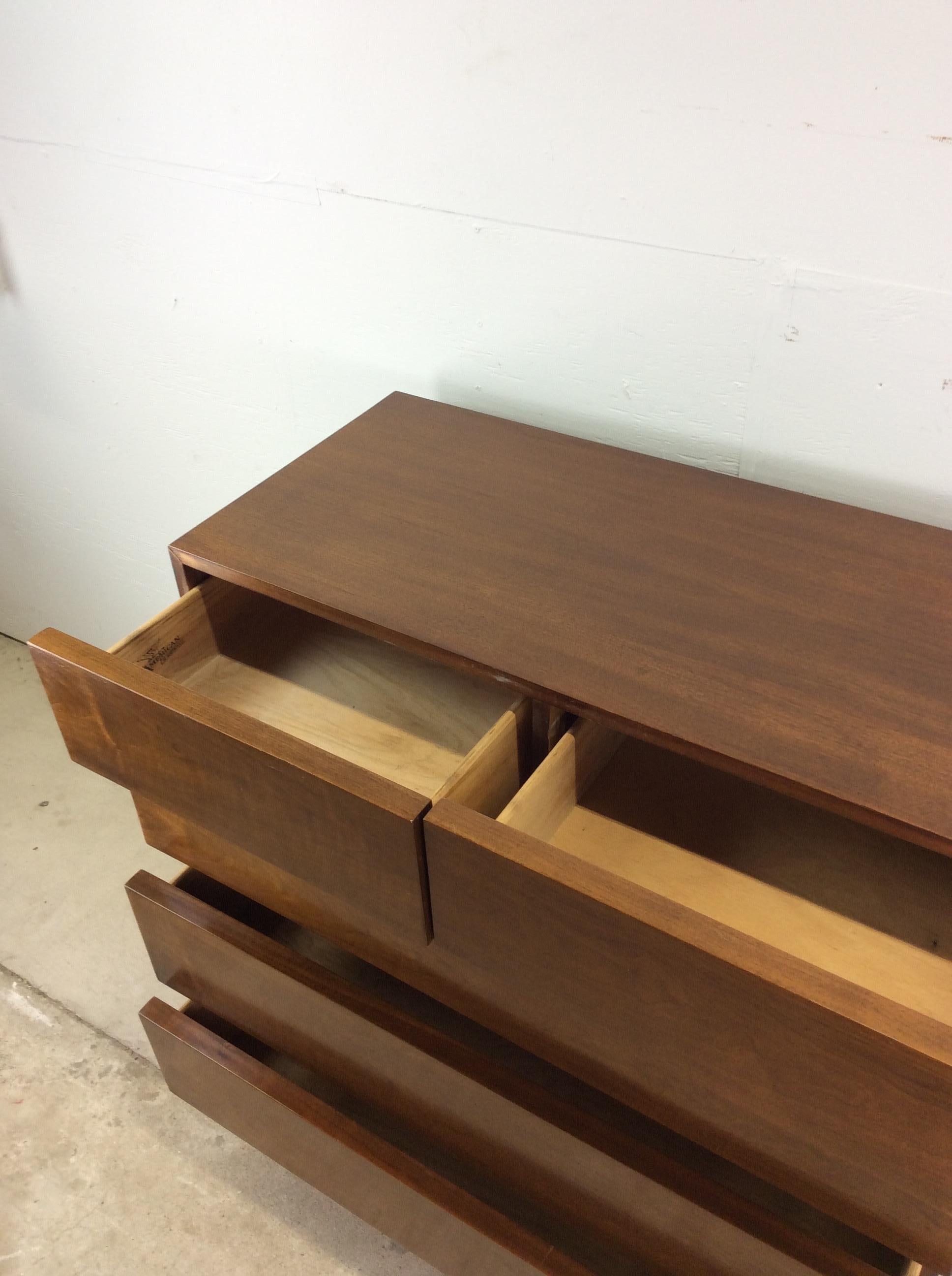 Mid Century Modern 5 Drawer Highboy Dresser by American of Martinsville 12