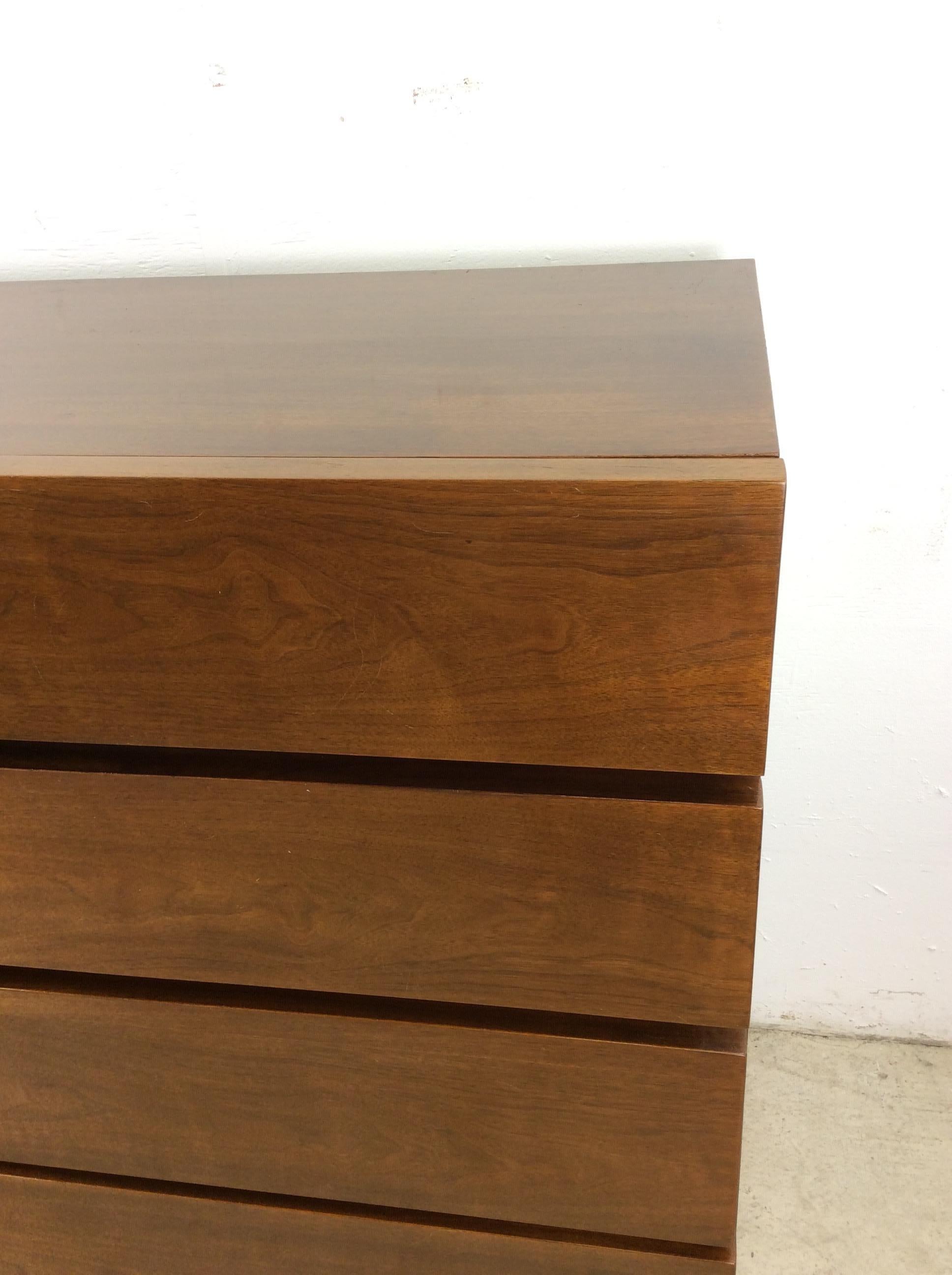 20th Century Mid Century Modern 5 Drawer Highboy Dresser by American of Martinsville