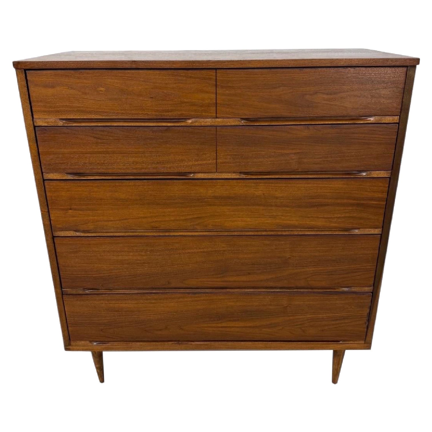 Mid-Century Modern 5-Drawer Walnut High Chest