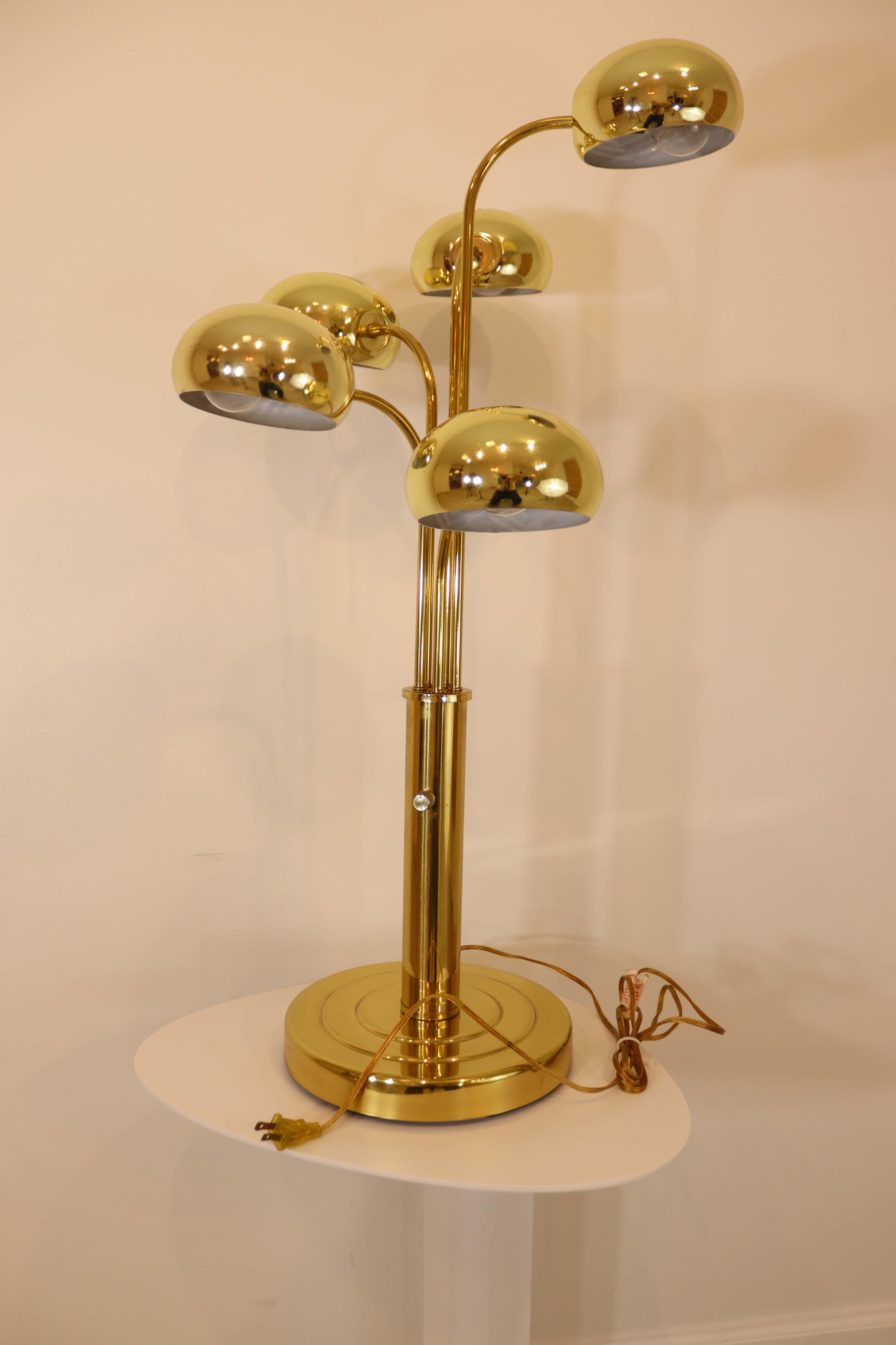 Mid Century Modern 5 Light Waterfall Table Lamp 3
