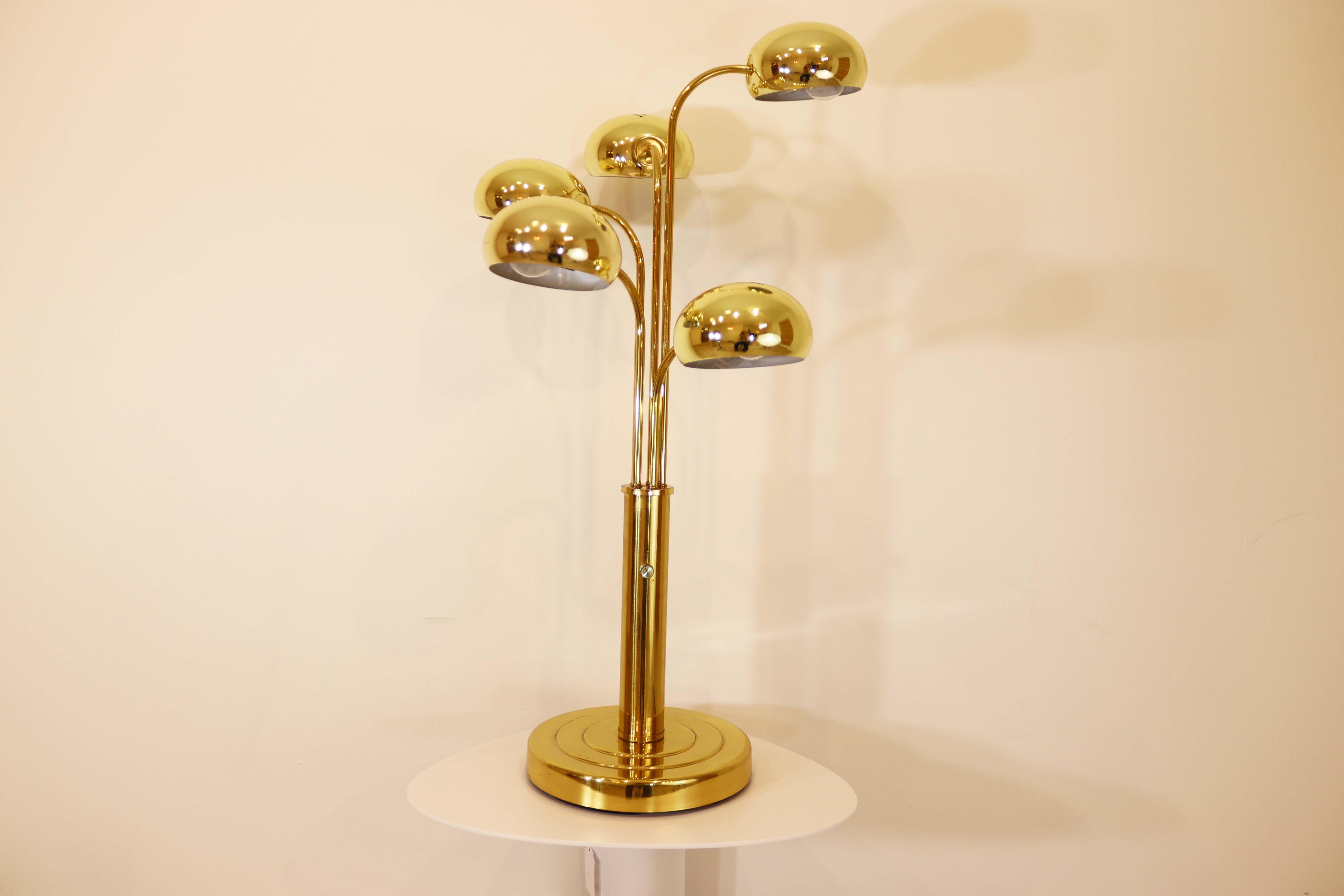 Metal Mid Century Modern 5 Light Waterfall Table Lamp