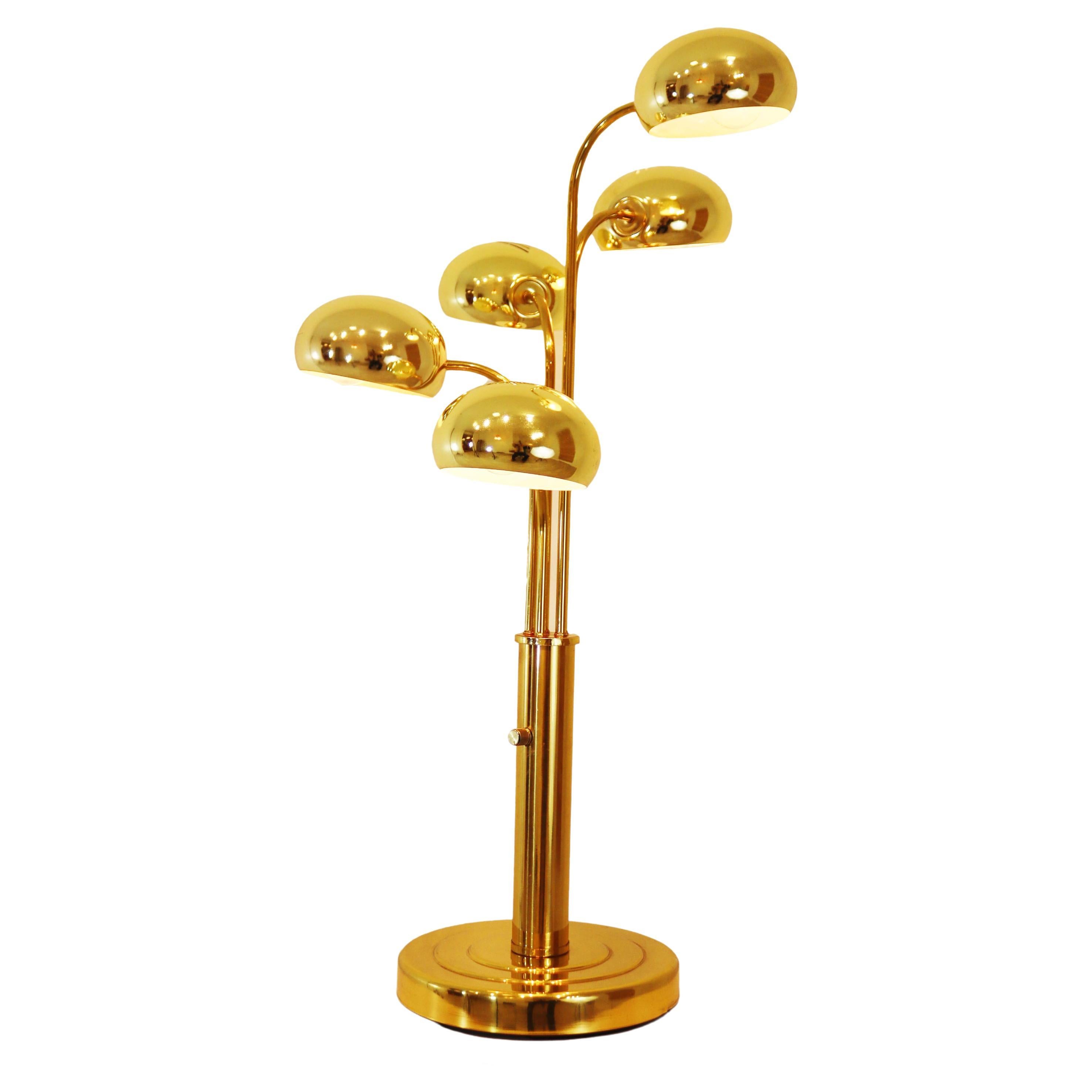 Mid Century Modern 5 Light Waterfall Table Lamp