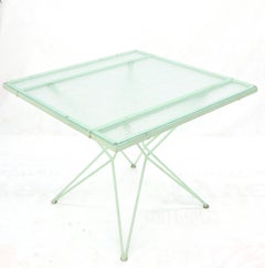 Mid-Century Modern 5 Pieces Glass Top Outdoor Dining Set Art, Russel Woodard