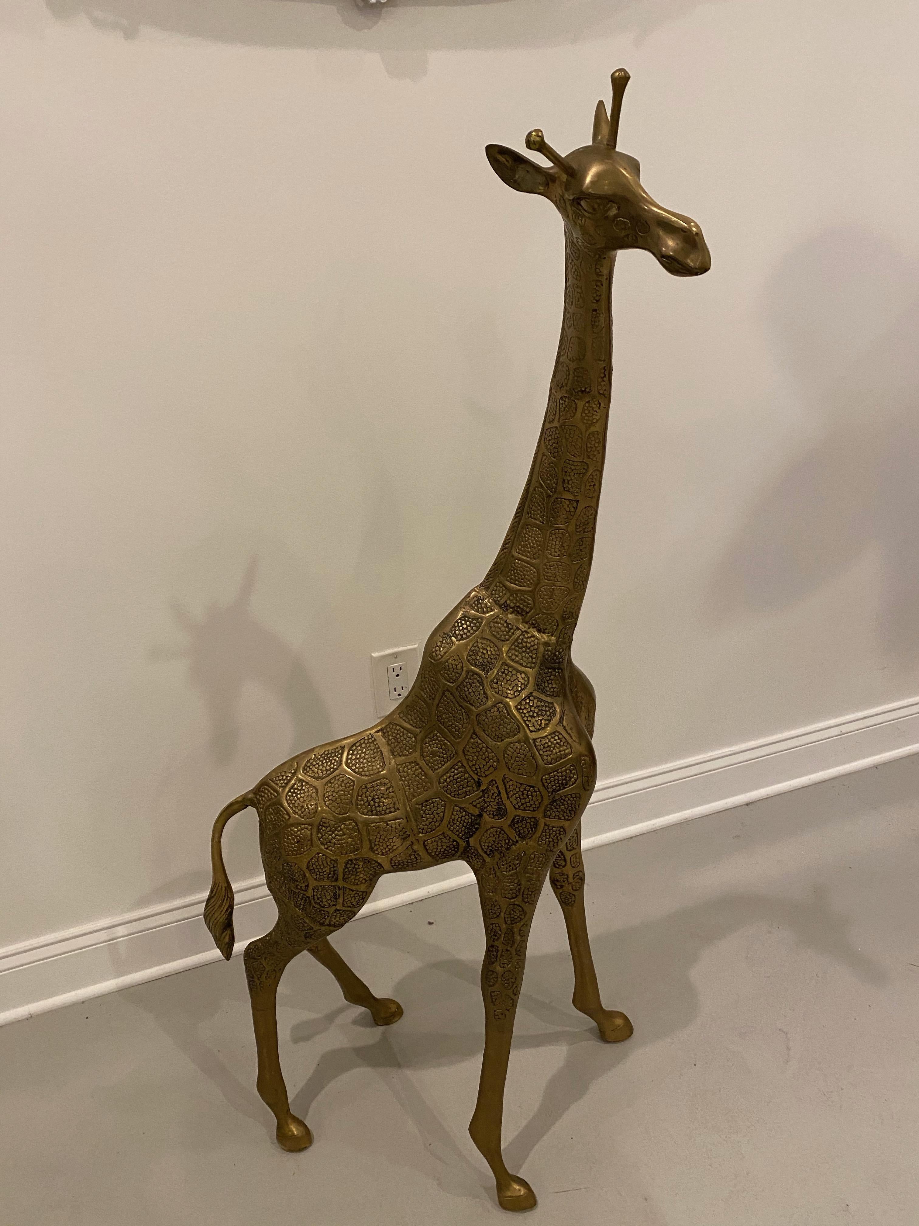 Mid-Century Modern Standing Metal Giraffe For Sale 6