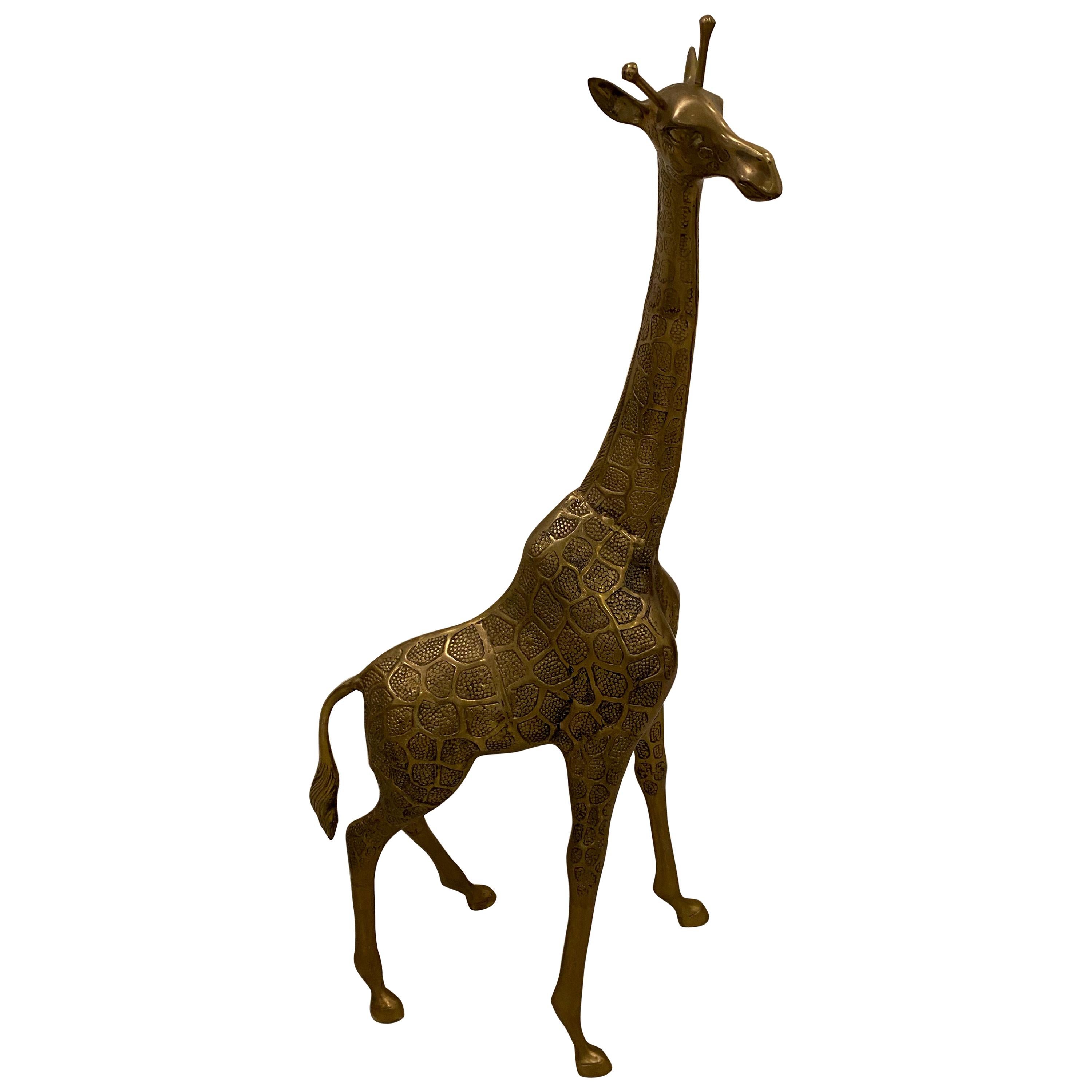 Giraffe en métal sur pied moderne du milieu du siècle dernier